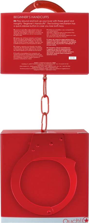 Наручники Ouch! Beginner's Handcuffs (красный)