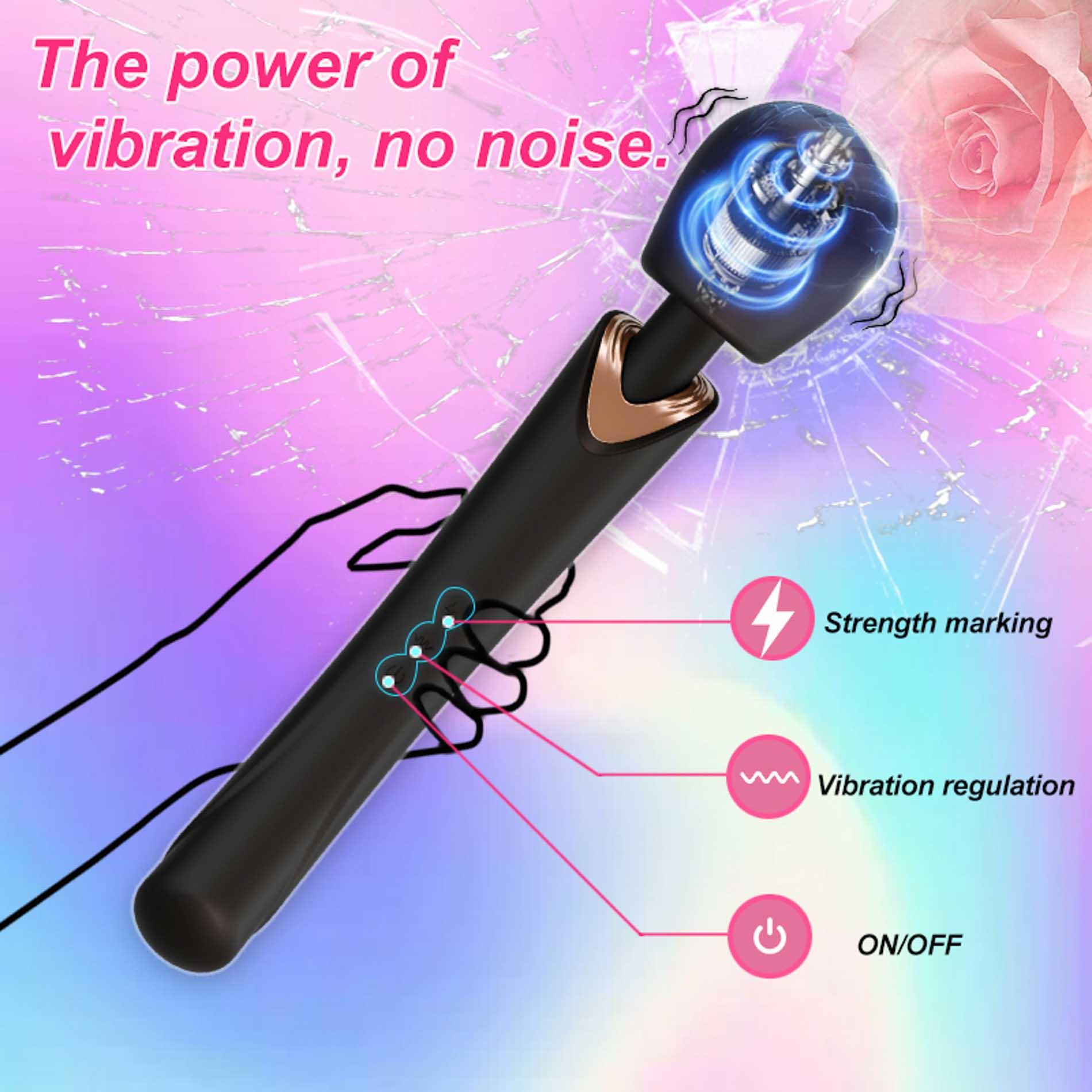 Вибратор B - Series Cute Perfect Wand, 30 см (черный)