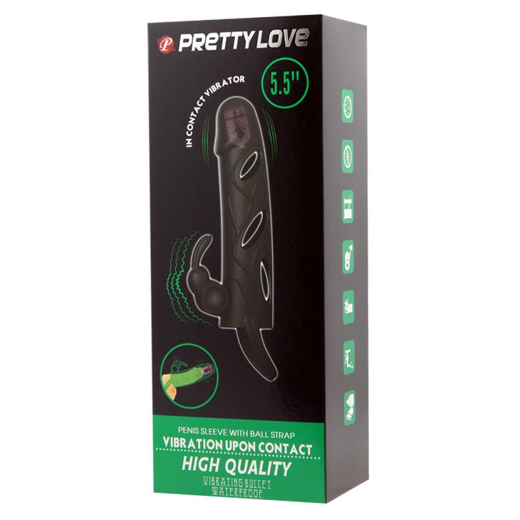 Насадка на пенис Pretty Love High Quality, 14 см (черный)