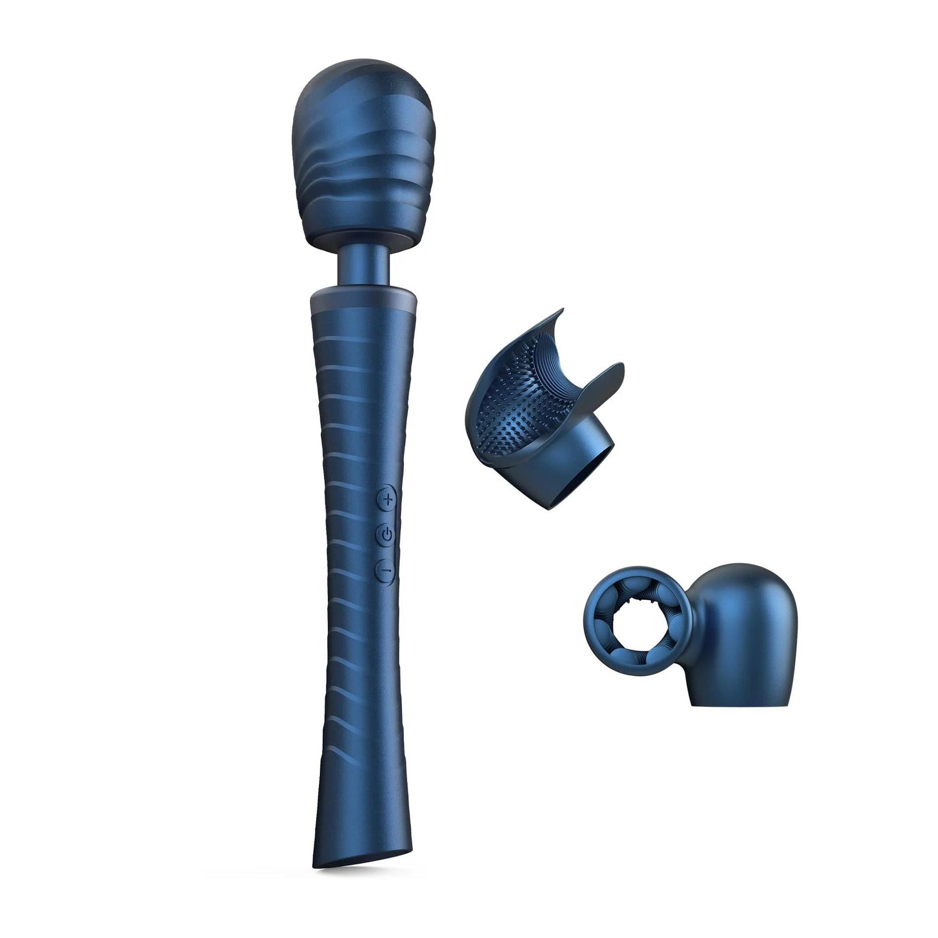 Вибромассажер Dorcel Man.wand Edgy, 30 см (синий)