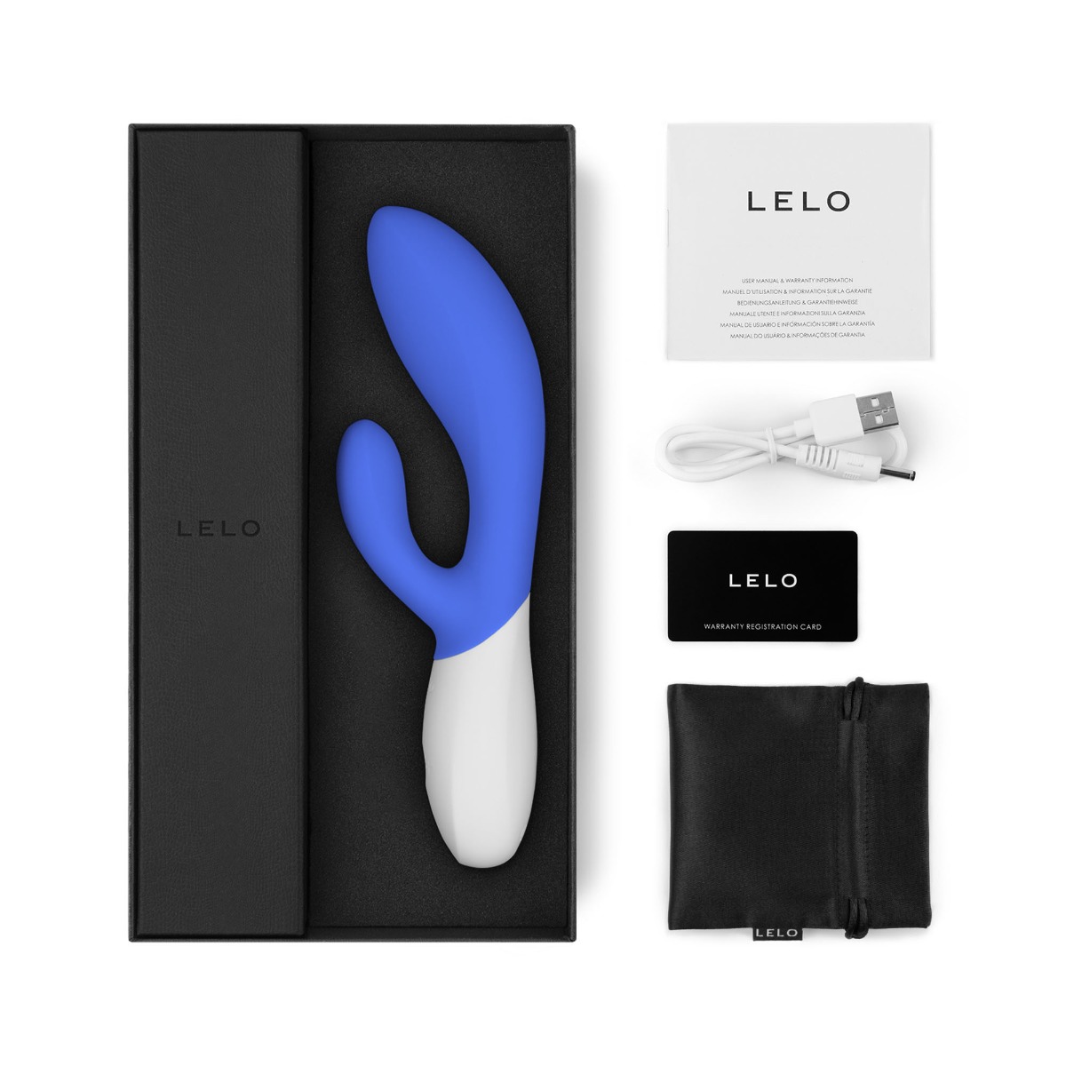 Вибратор-кролик Lelo Ina Wave 2, 20 см (синий)
