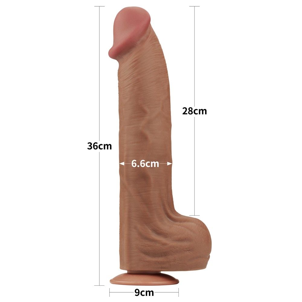 Фаллоимитатор LoveToy Sliding-Skin Dual Layer Dong King Sized, 36 см (телесный)