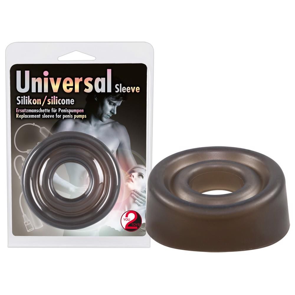 Насадка на помпу для пениса Universal Silicon Sleeve, 8 см (чёрный)