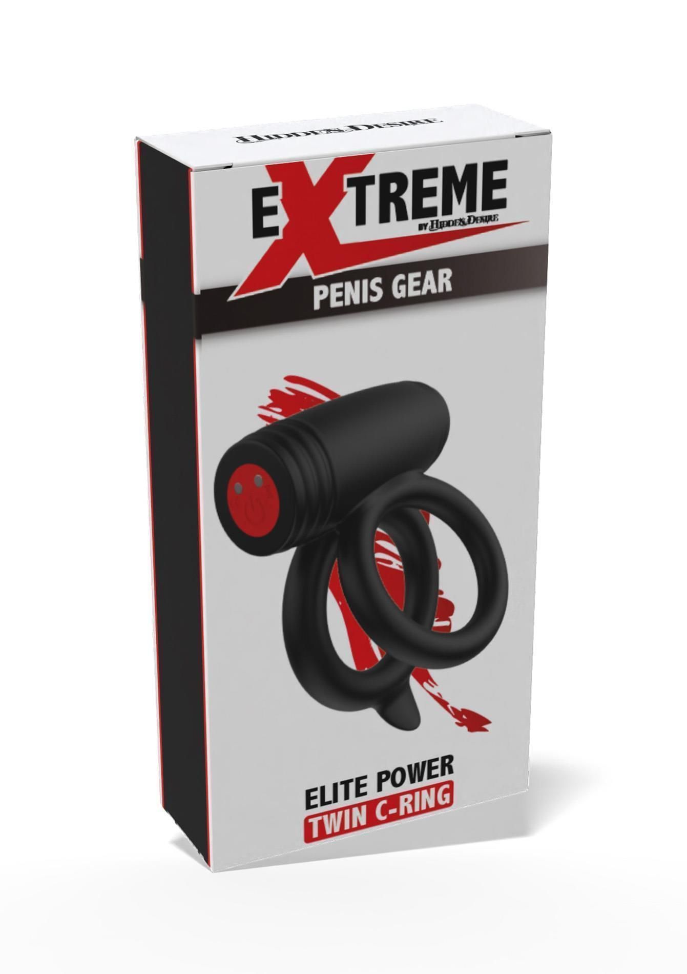 Эрекционное кольцо Hidden Desire Elite Power Twin, 9 см (черный)