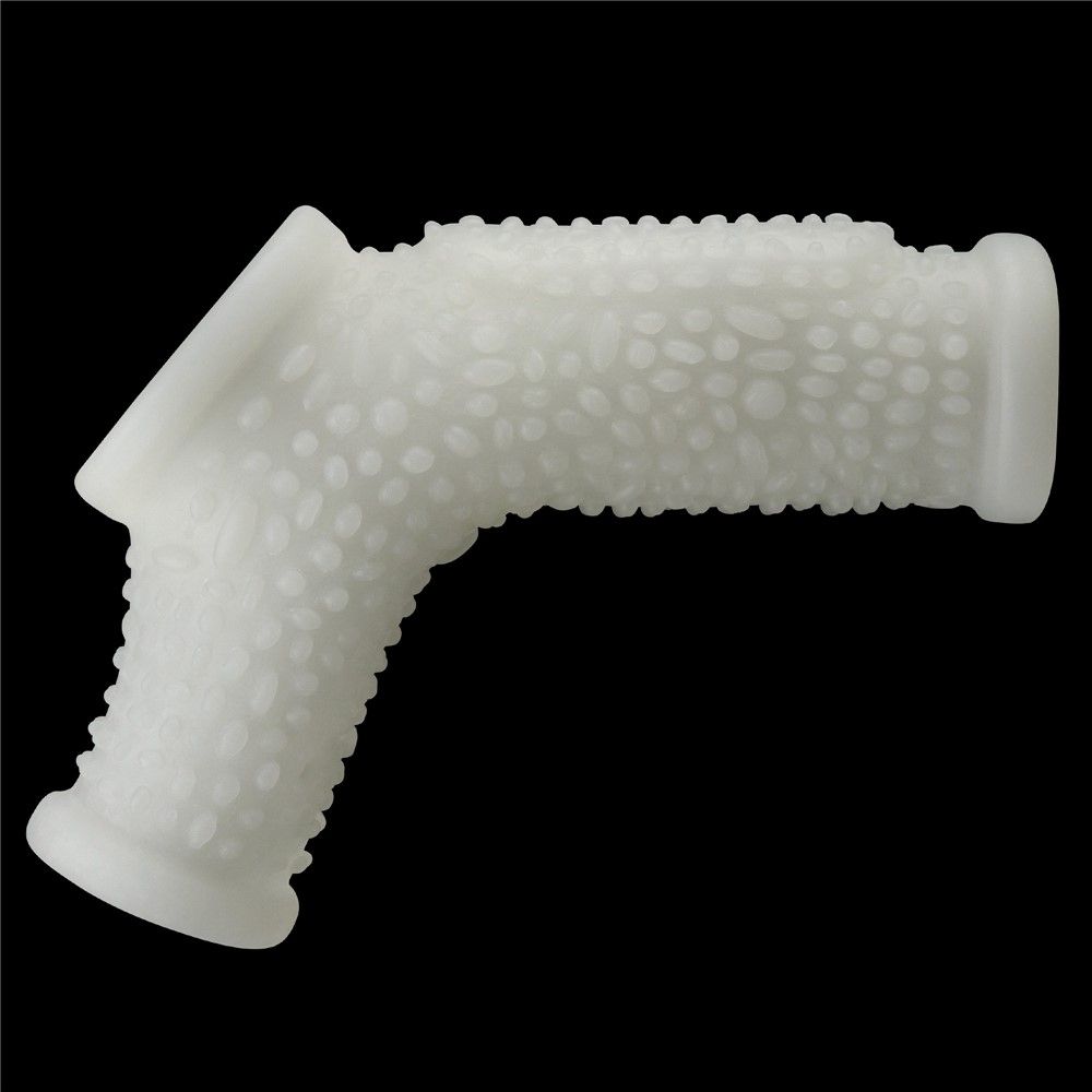 Насадка на пенис LoveToy Vibrating Drip Knights Ring with Scrotum Sleeve, 13 см (белый)
