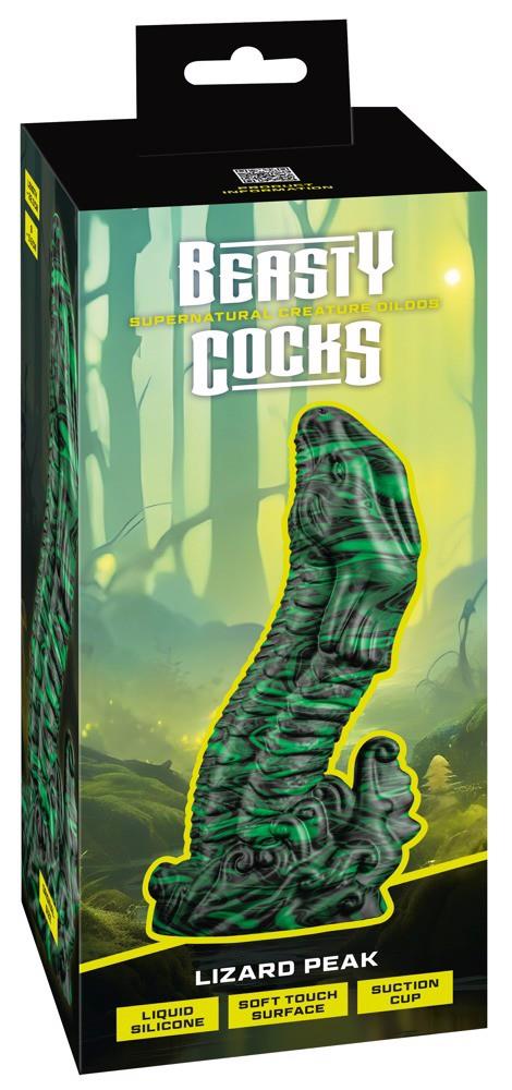 Фаллоимитатор Beasty Cocks Lizard Peak, 22 см (зеленый)
