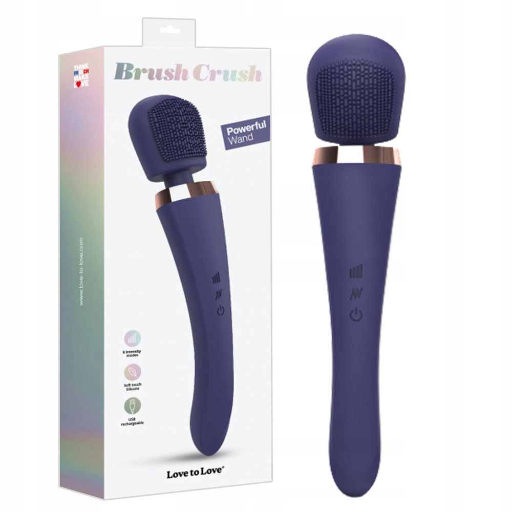 Вибромассажер Love To Love Brush Crush, 25,4 см (синий)
