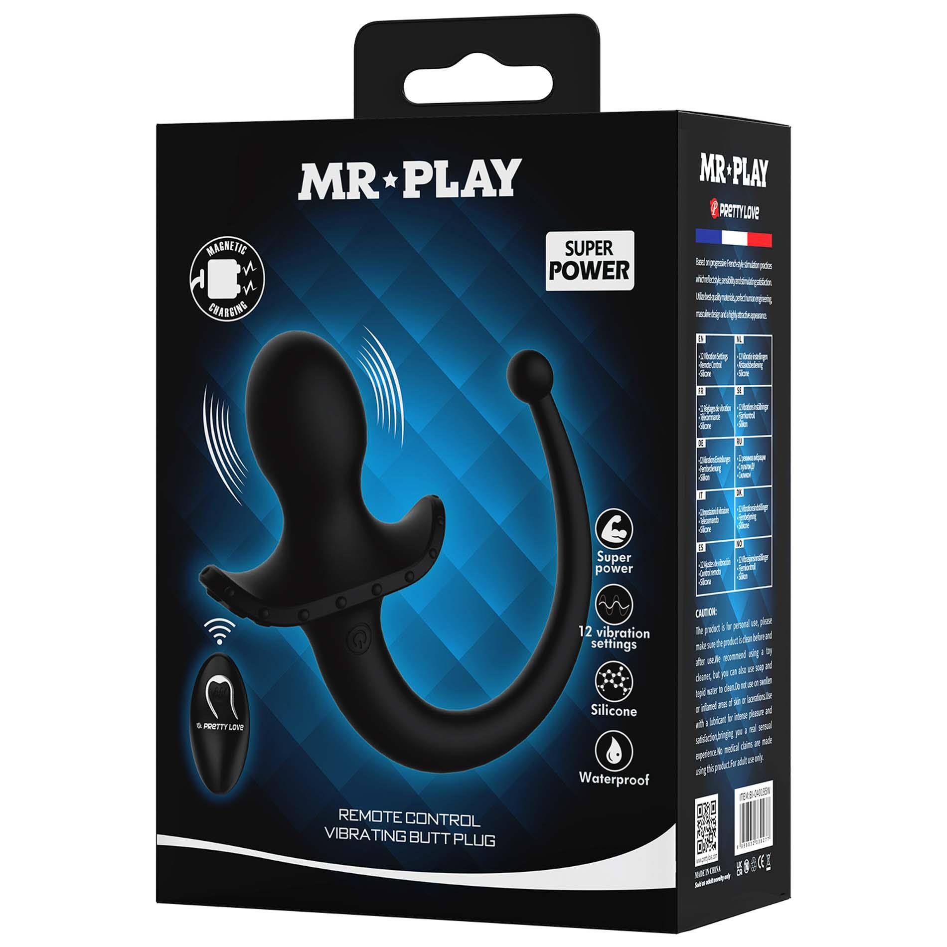 Korek analny Mr. Play Remote Control, 15 cm (czarny)