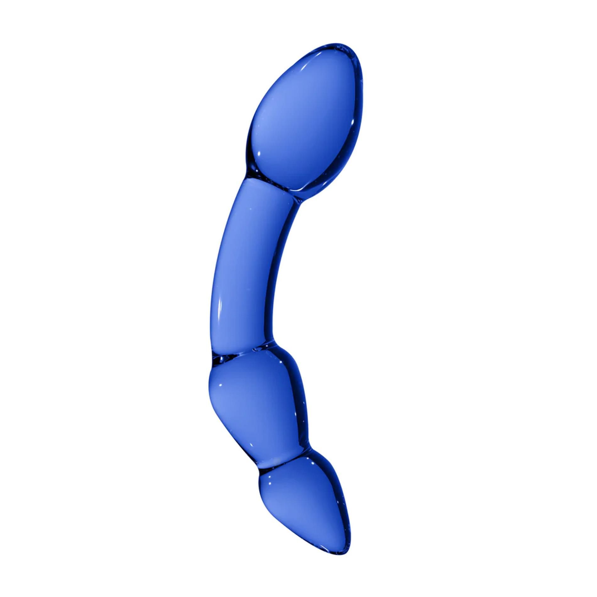 Chrystalino Superior Glass - Dildo, Niebieski, 18 cm