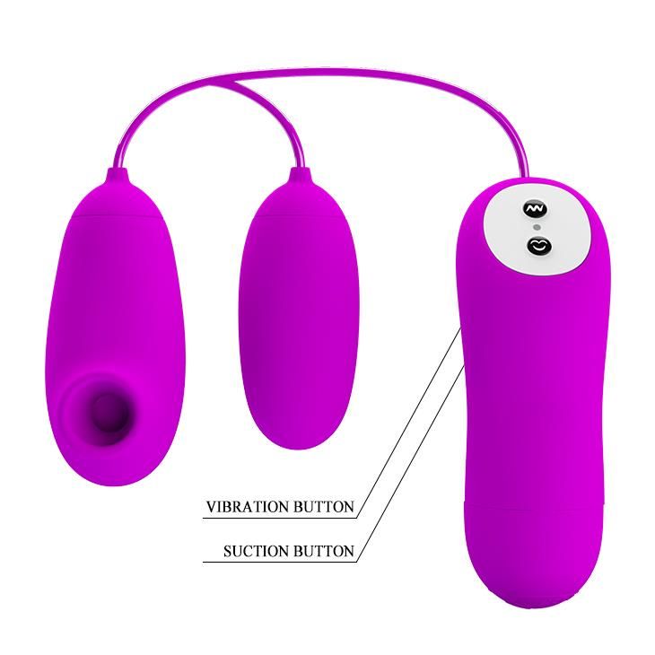 Вібратор з вакуумним стимулятором клітора Pretty Love Suction & Vibro Bullets (рожевий)