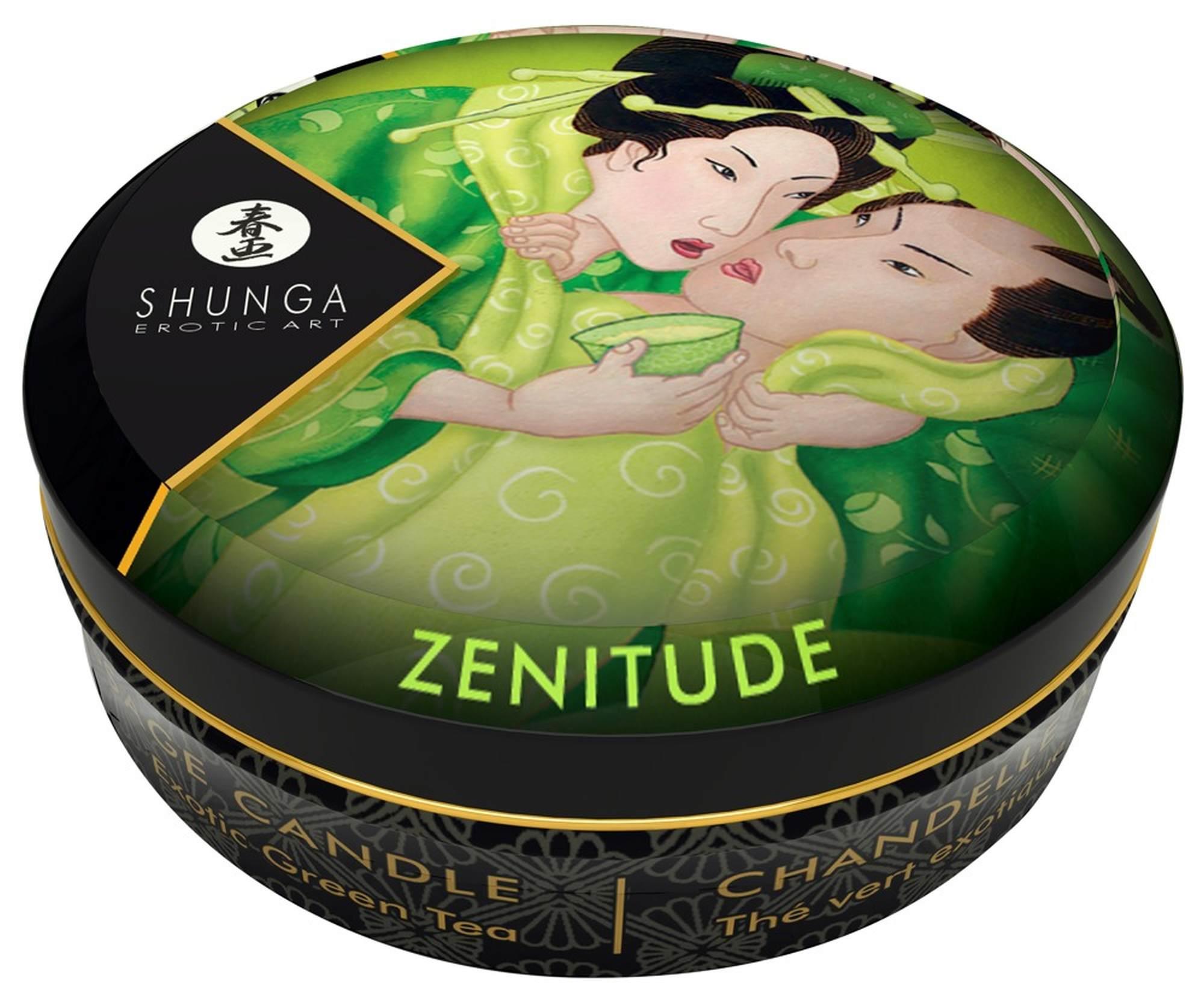 Масажна свічка Shunga Massage Candle зелений чай, 30 мл