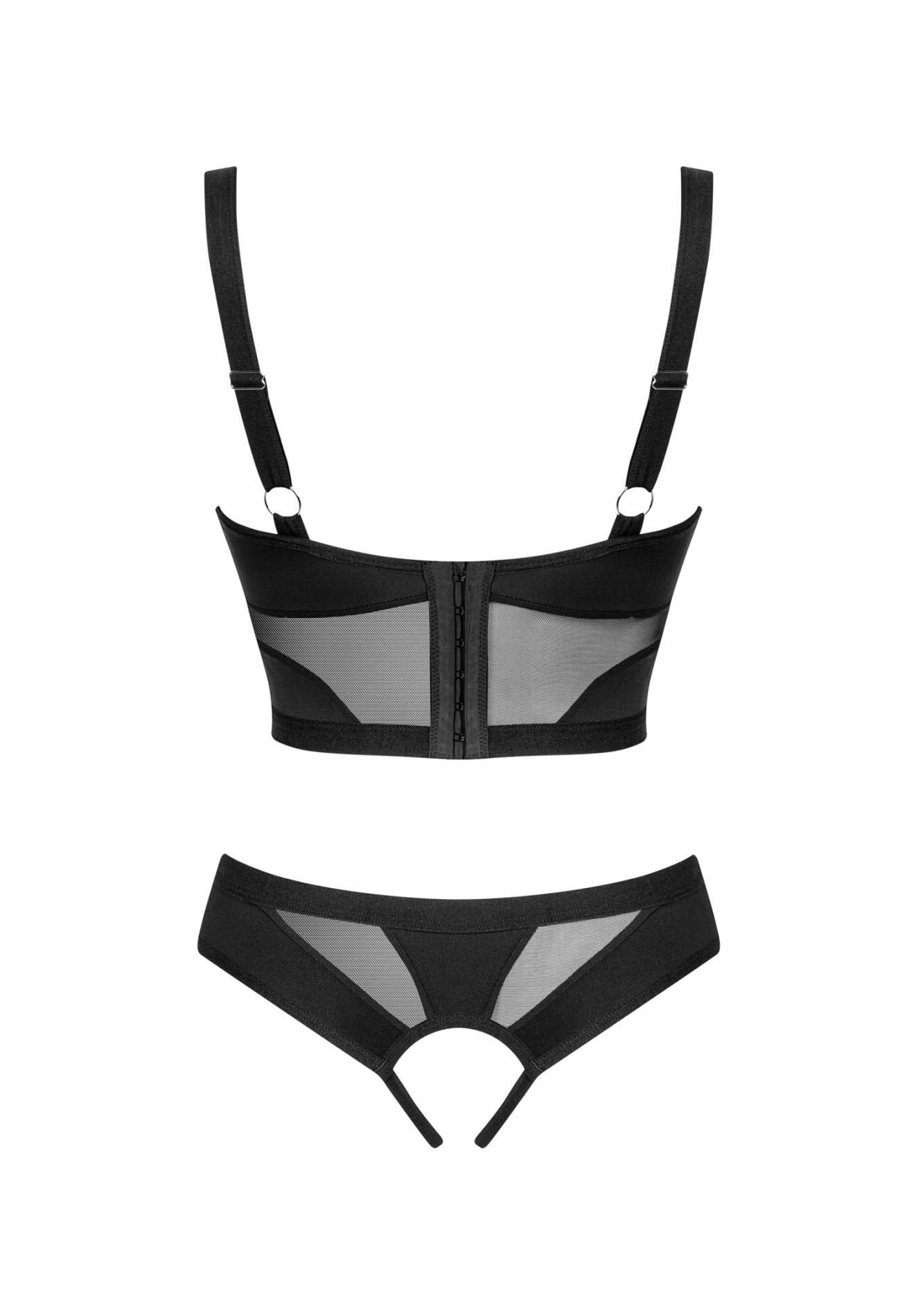 Комплект белья Obsessive Amoria otwarty, XS/S (черный)