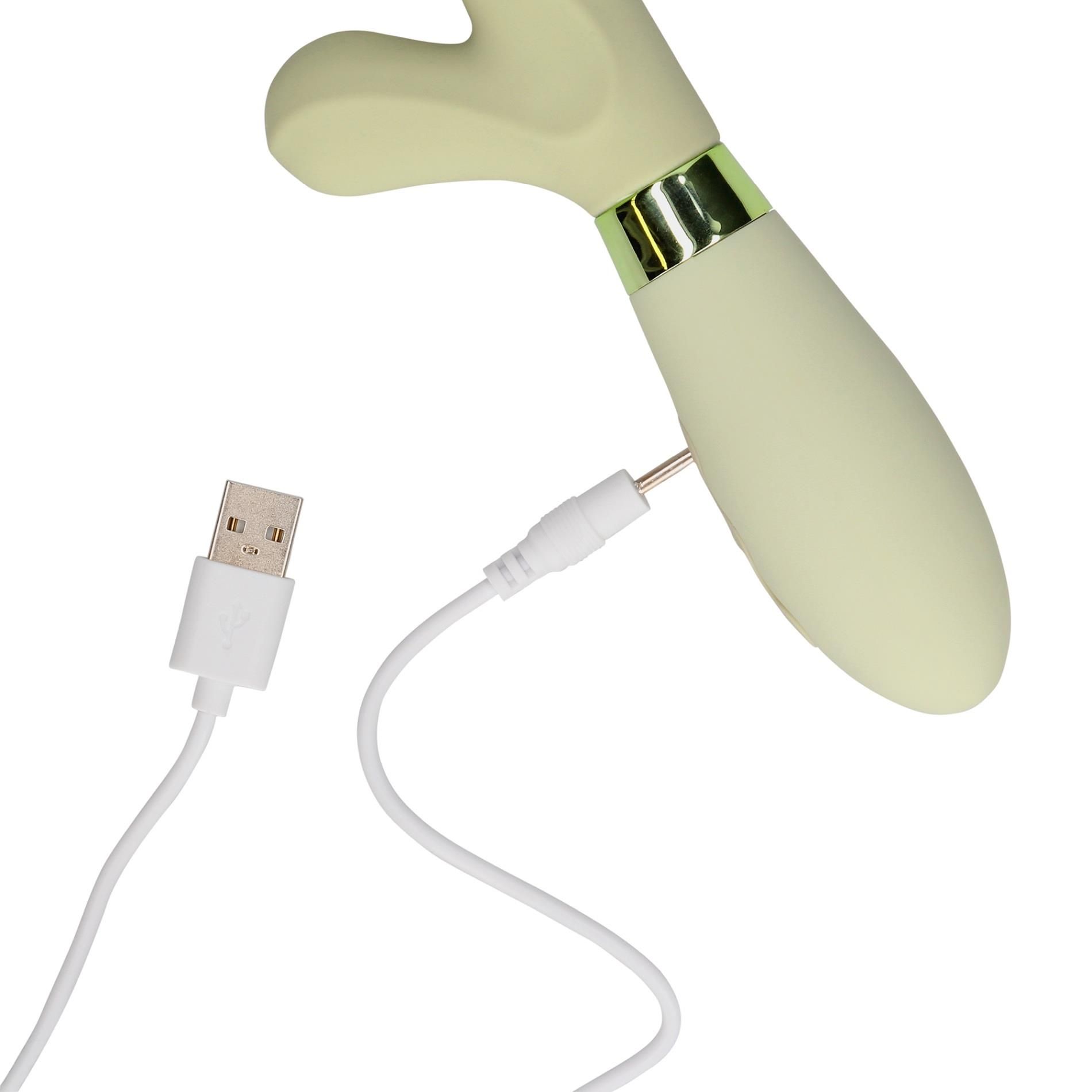 Вибратор-кролик Loveline Misty Green, 20 см (зеленый)