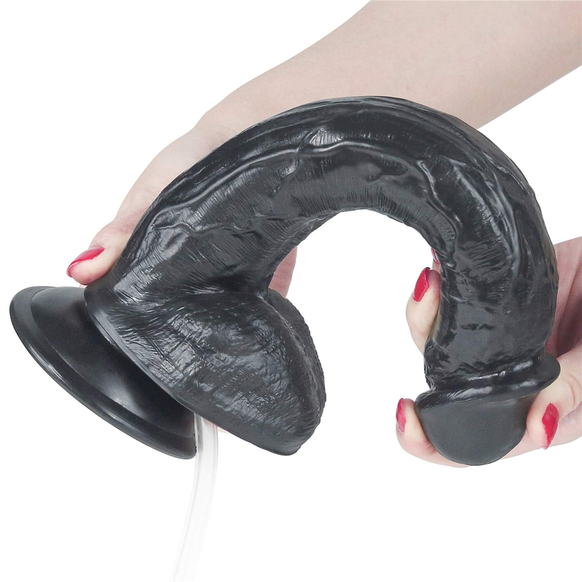 Фалоімітатор LoveToy Squirting 11'', 28 см (чорний)