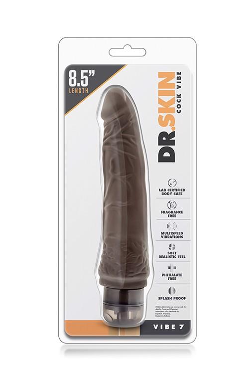 Вибратор Dr. Skin Cock Vibe 7", 21 см (коричневый)