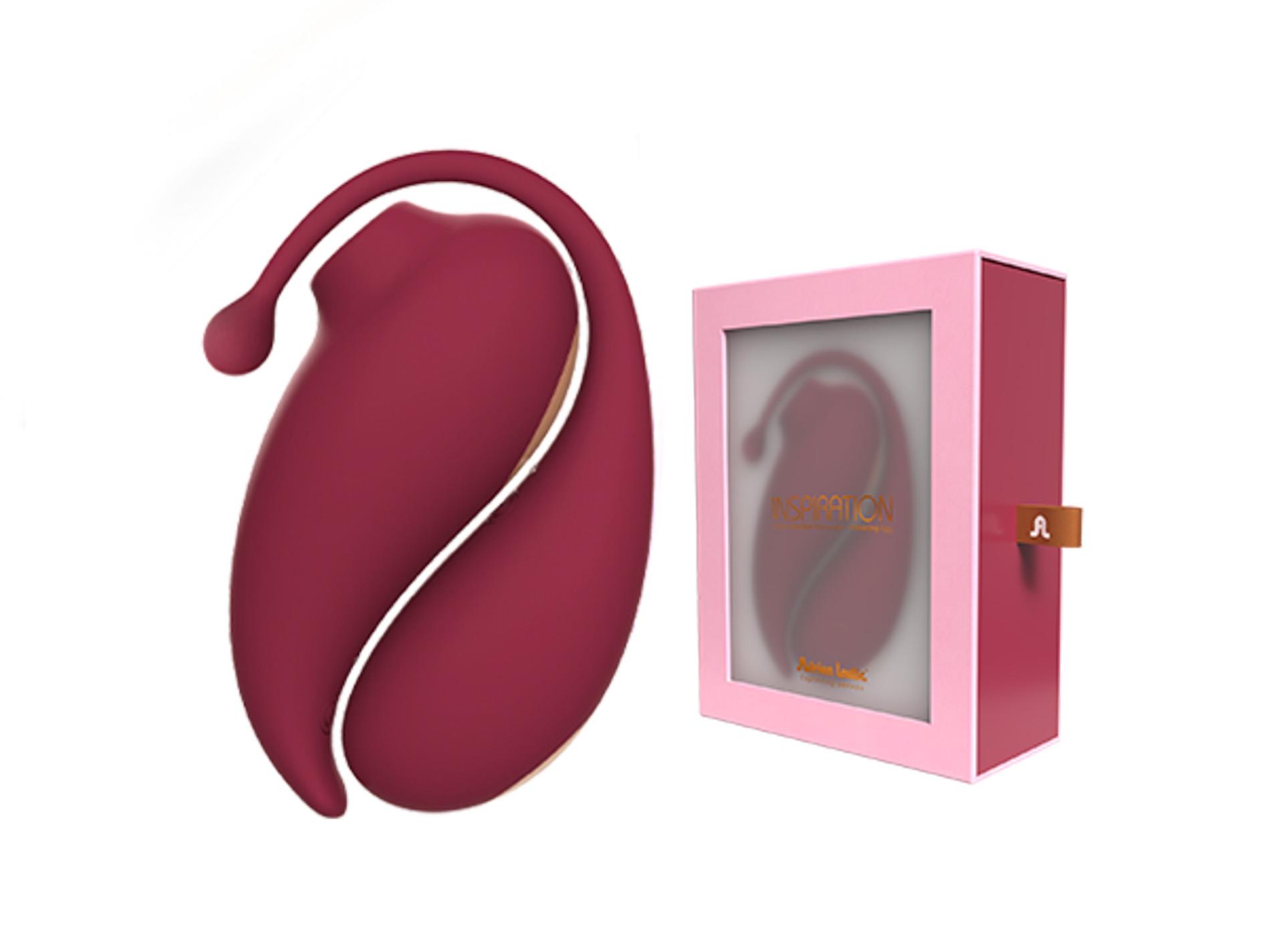 Adrien Lastic Inspiration Stimulator + Vibrating Egg - Wibrujące jajko, Bordоwy, 18 cm