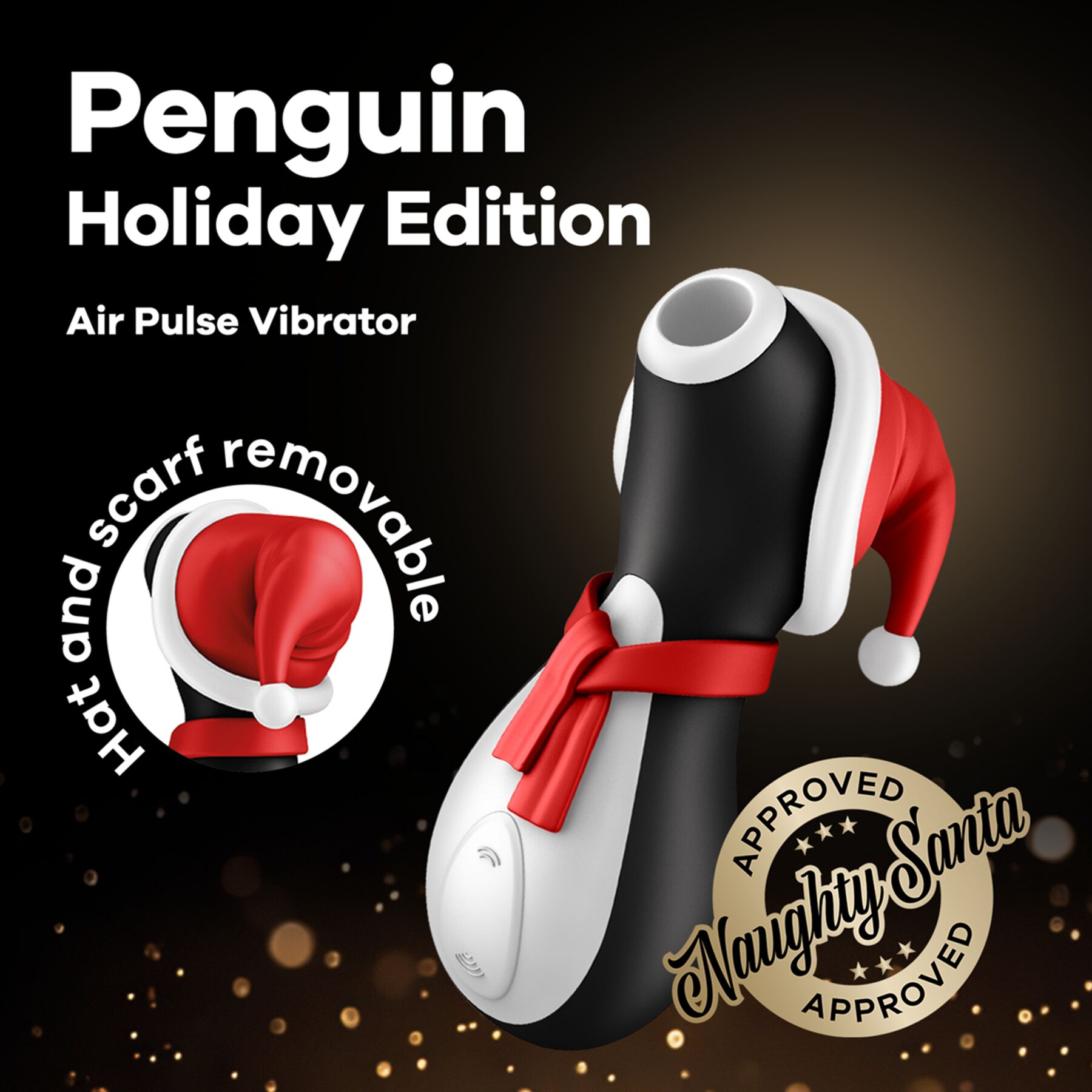 Вакуумний стимулятор клітора Satisfyer Penguin Holiday Edition (чорний)