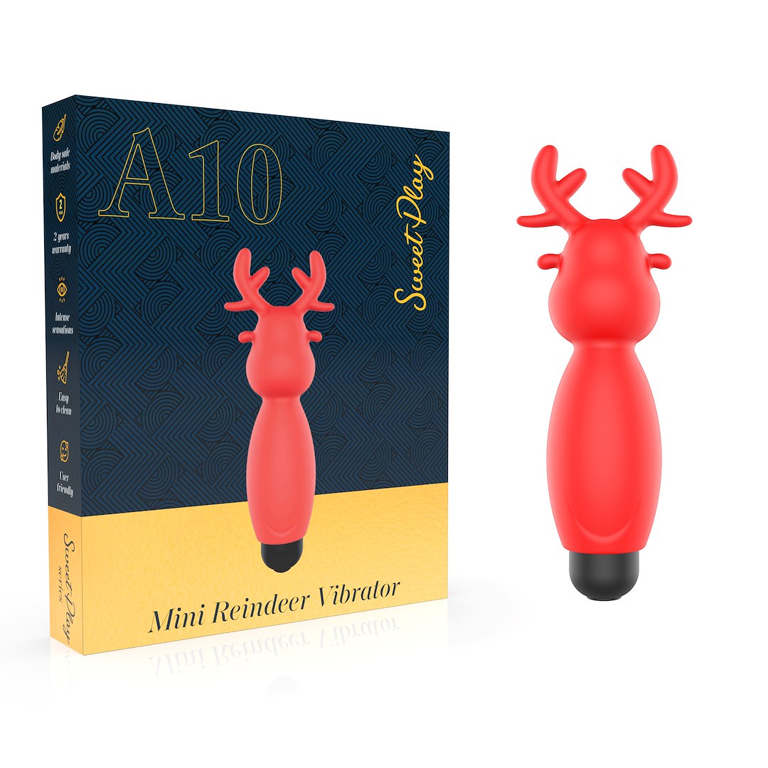Вибратор для клитора Sweet Play Mini Reindeer Vibrator A10, 8.8 см (красный)