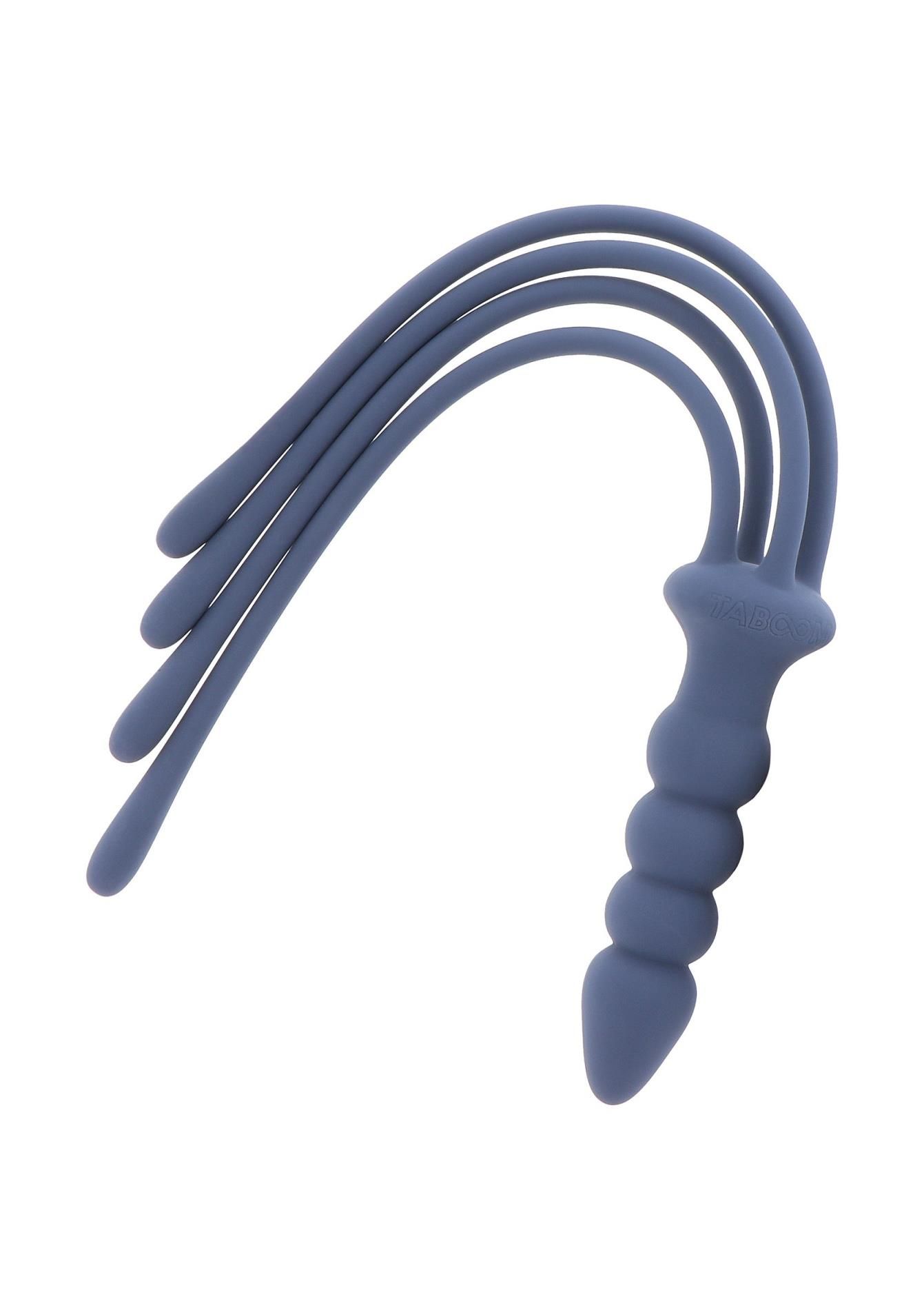 Flogger Taboom Silicone Supreme Whip & Plug, 38 cm (niebieski)
