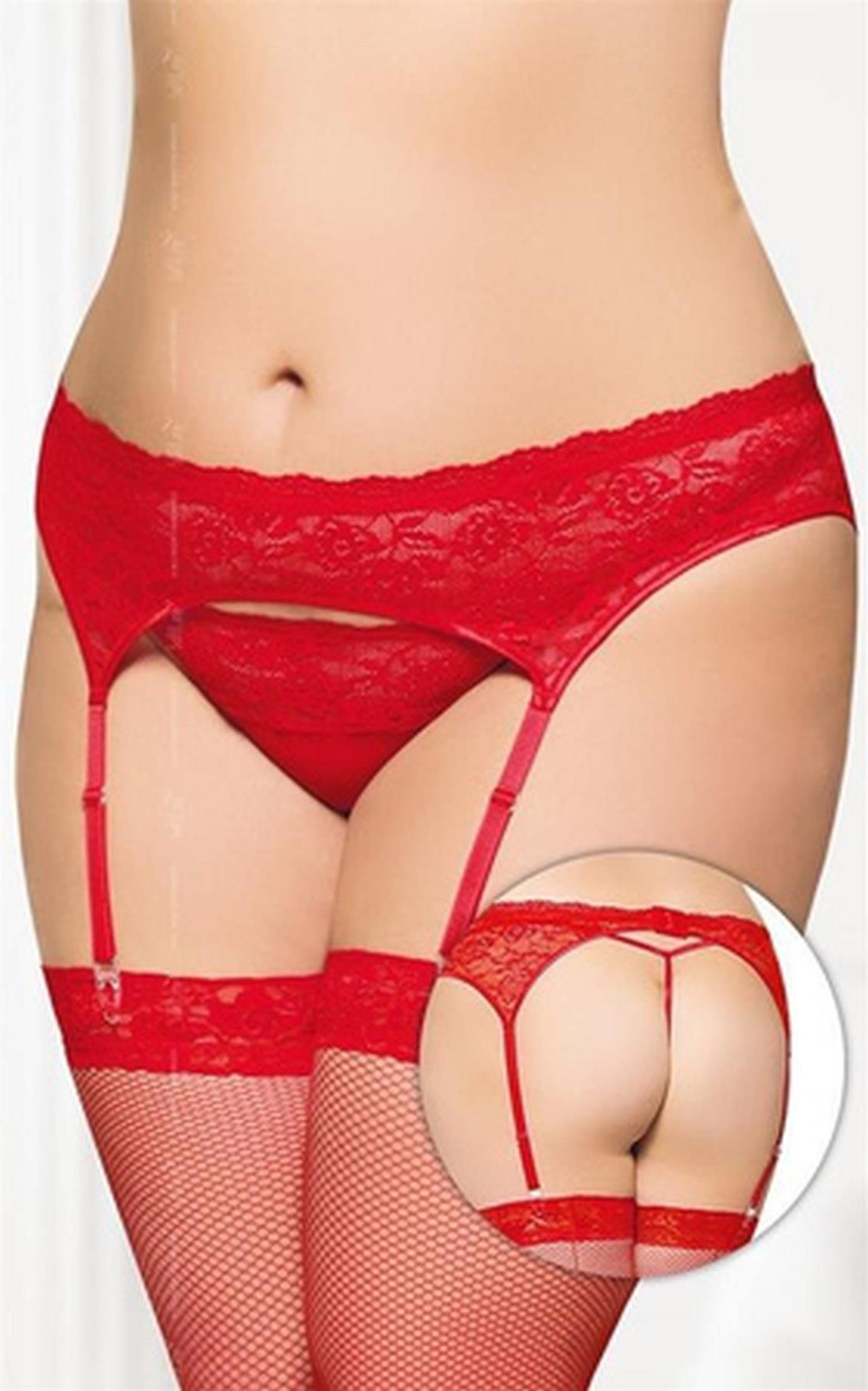 Комплект SoftLine Garterbelt 3305, XL (красный)