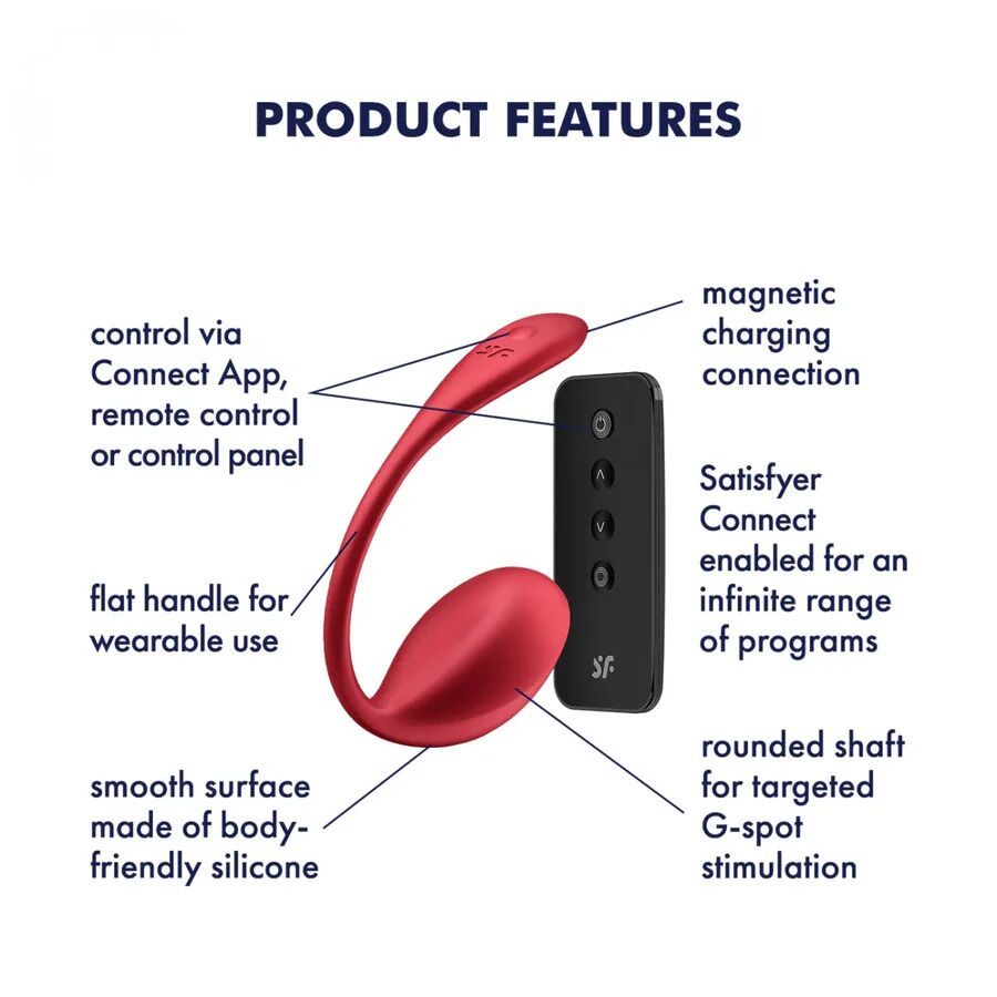 Виброяйцо Satisfyer Shiny Petal, 23 см (красный)