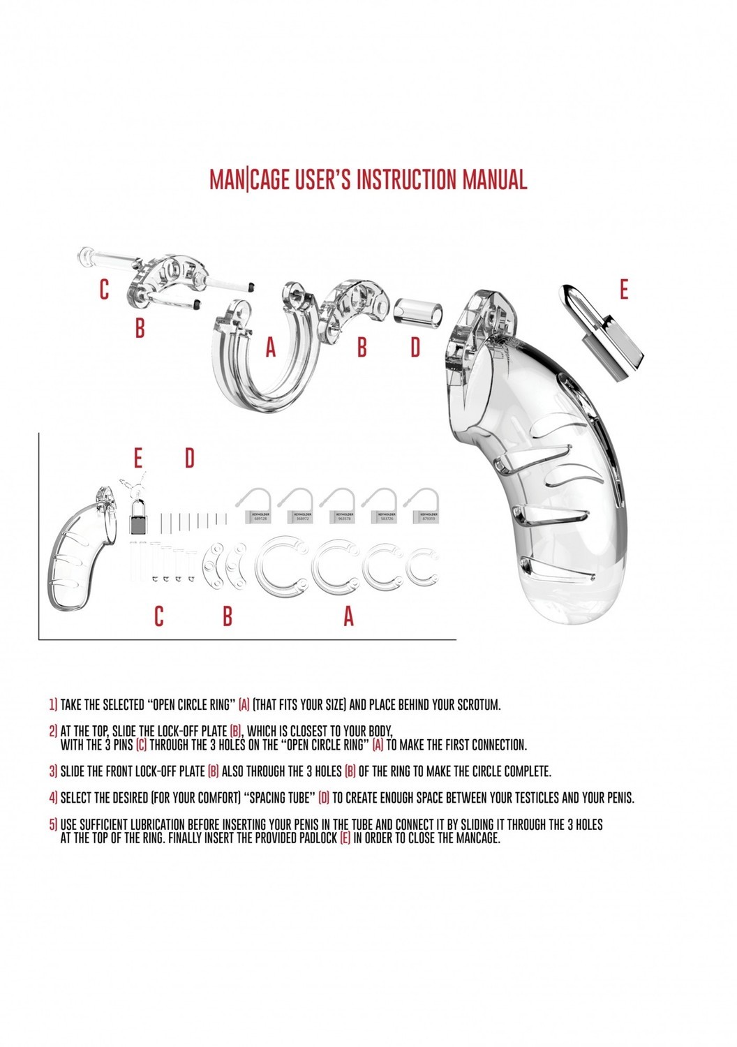 Пояс верности для мужчин ManCage 05 Chastity Cage (прозрачный)