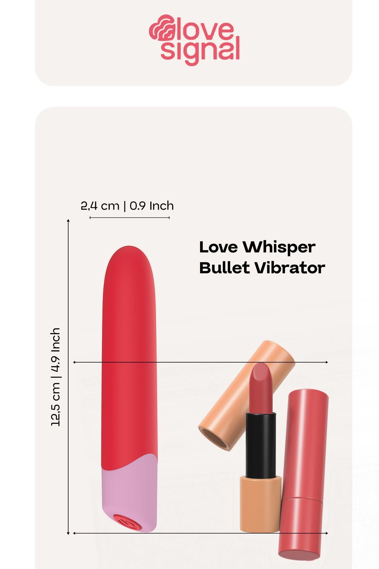 Mini wibrator Dream Toys Love Whisper, 12.5 cm (czerwony)