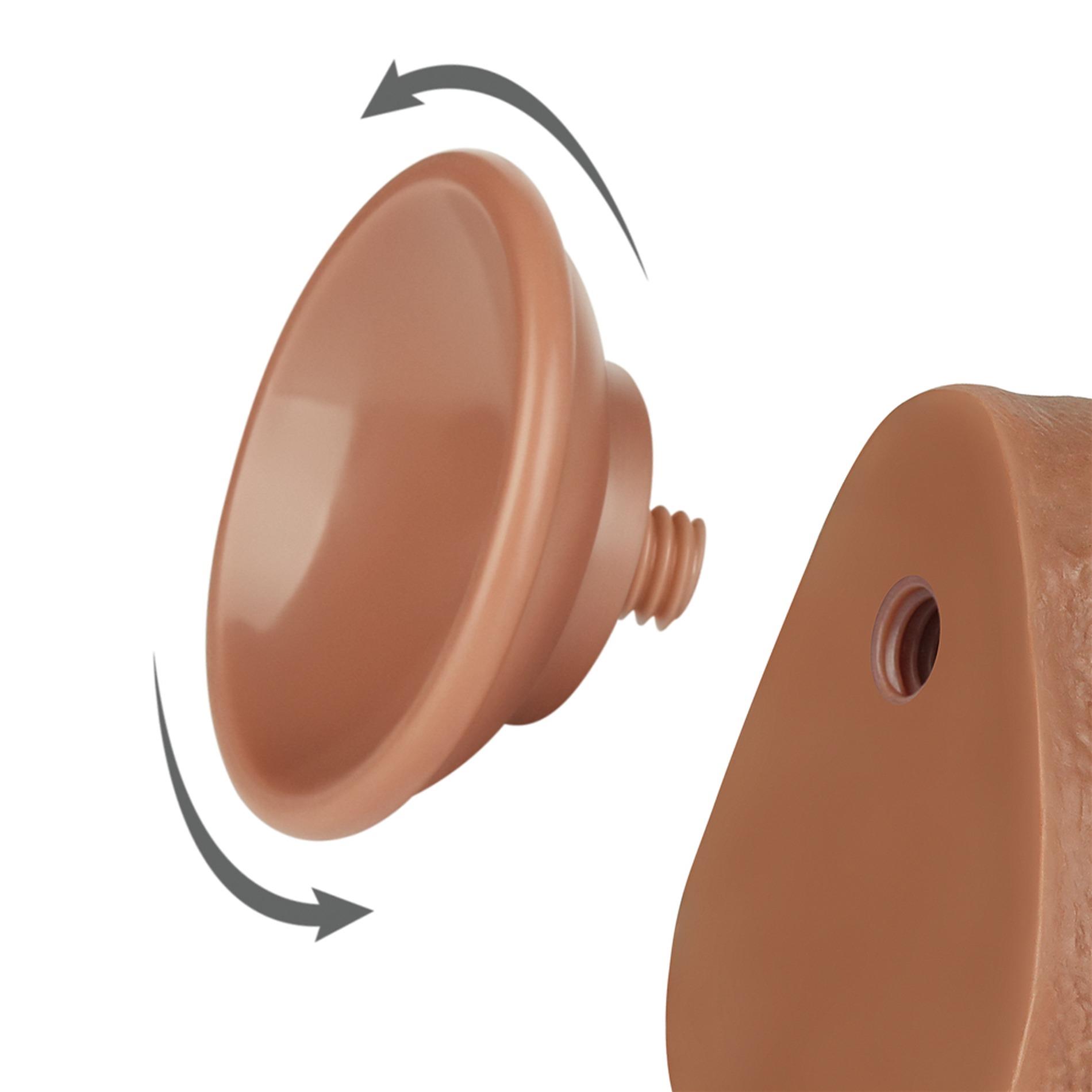 Dildo Lovetoy Sliding-Skin Dual Layer Dong 8.5'', 22 cm (brązowy)