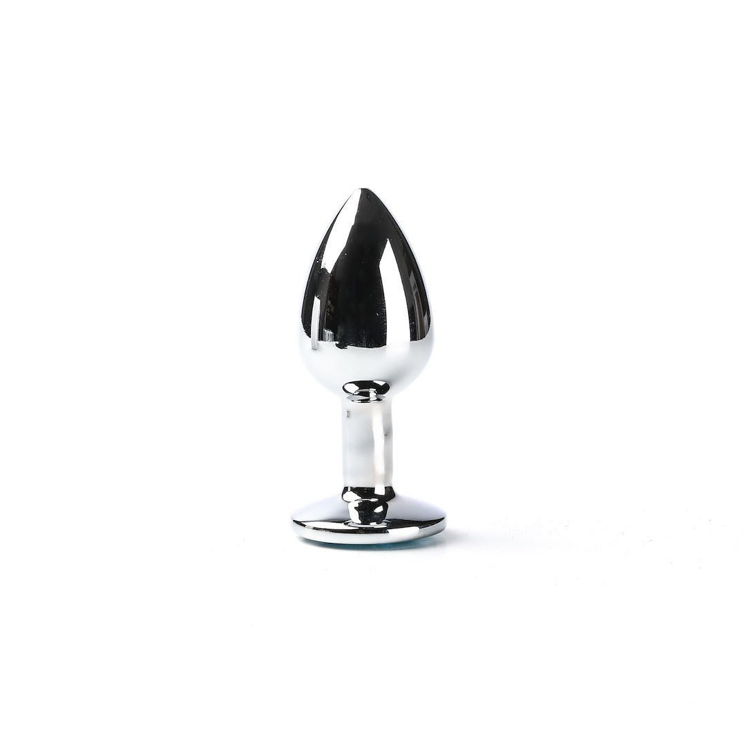 Анальная пробка с кристаллом Simply Pleasure S, 7 см (голубой)
