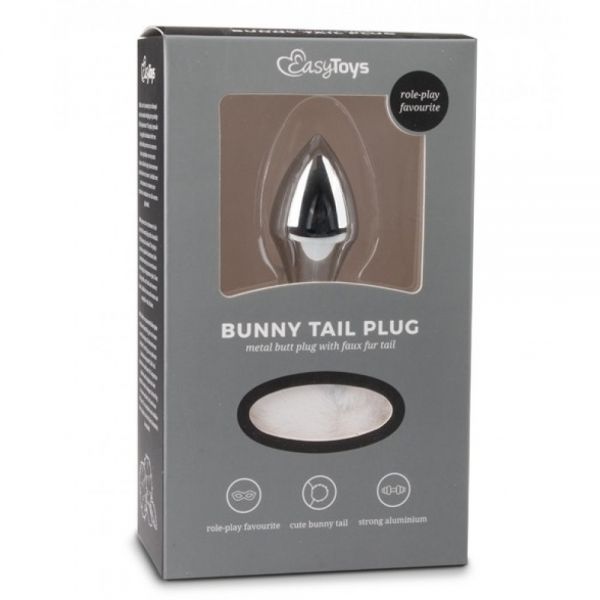 Анальна пробка EasyToys Bunny Tail Plug No. 1, 15 см (білий)