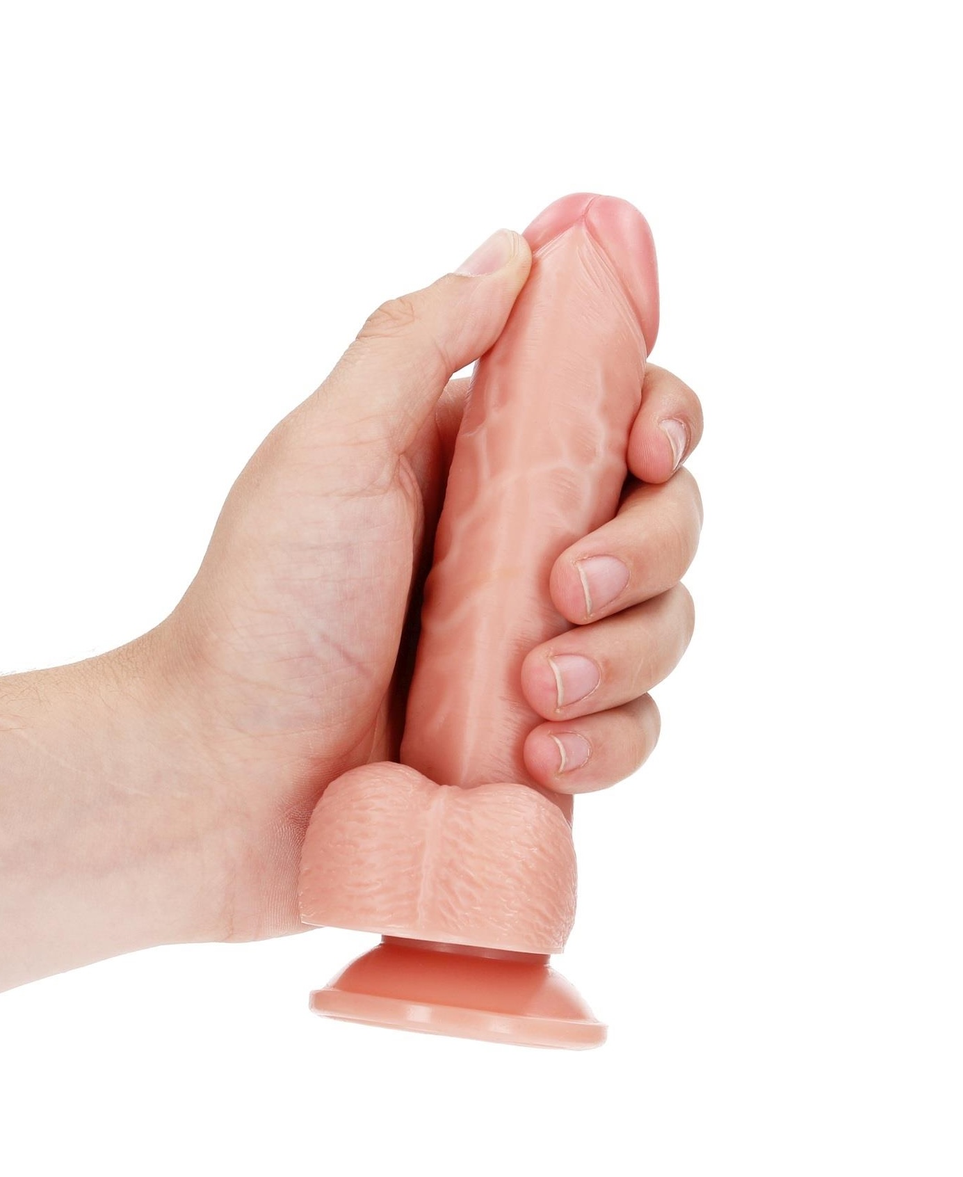 Фаллоимитатор RealRock Curved Realistic, 17 см (бежевый)