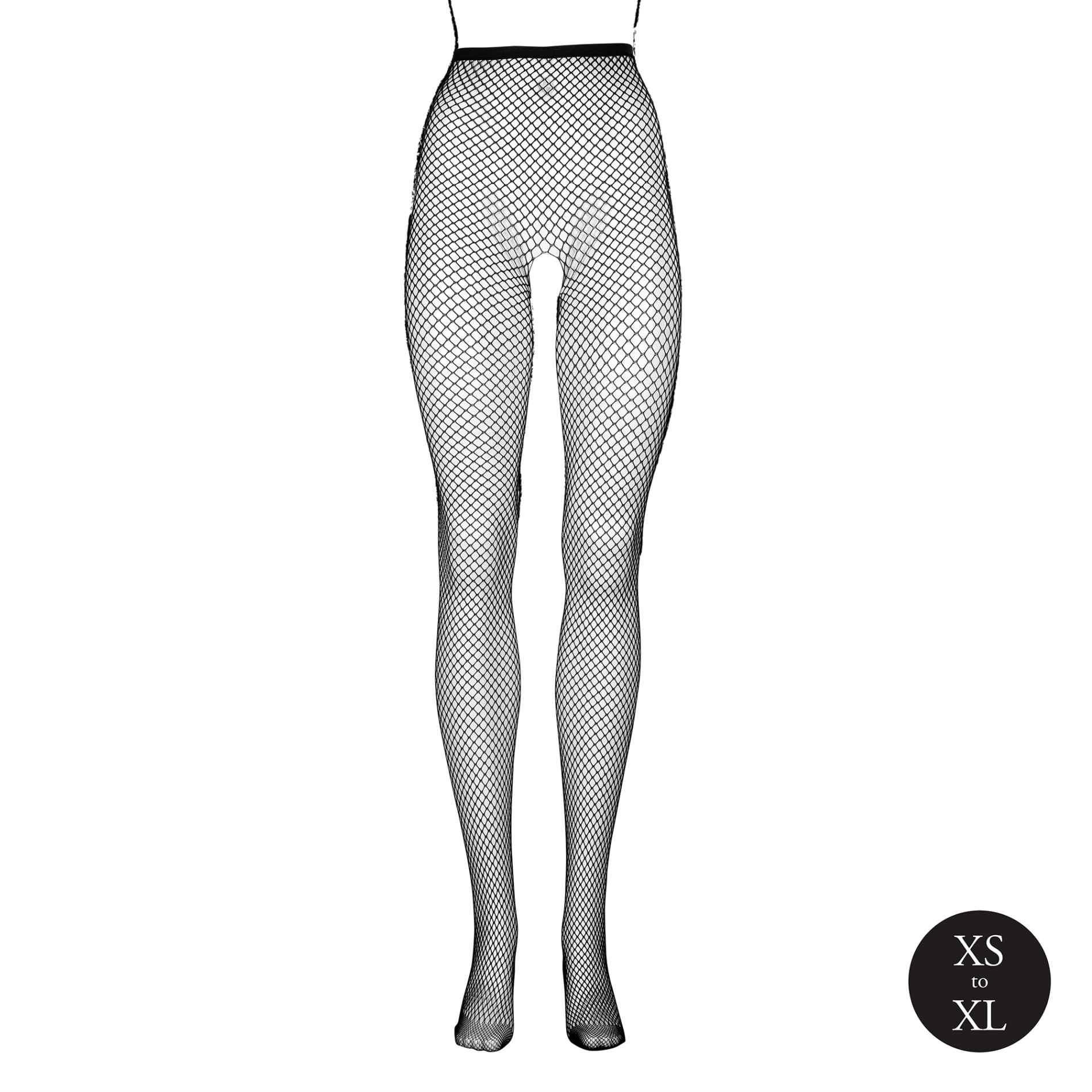 Rajstopy Le Désir with small fishnet structure, XS–XL (czarny)
