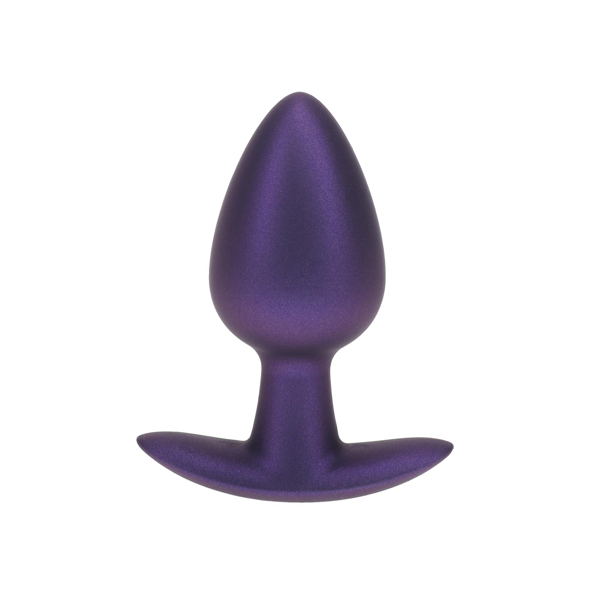 Korek analny Ouch! Smooth Anal Plug Metallic M, 7.9 cm (fioletowy)