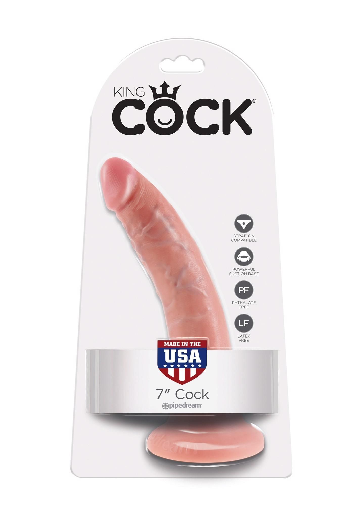 Фалоімітатор на присосці Pipedream King Cock 7, 18 см (тілесний)