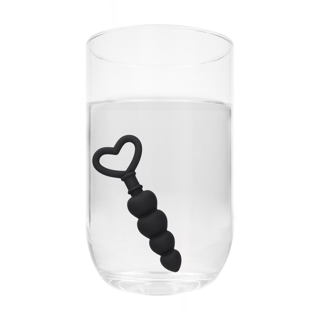 Ouch Love Beads - Korek analny, Czarny, 15, 3 cm