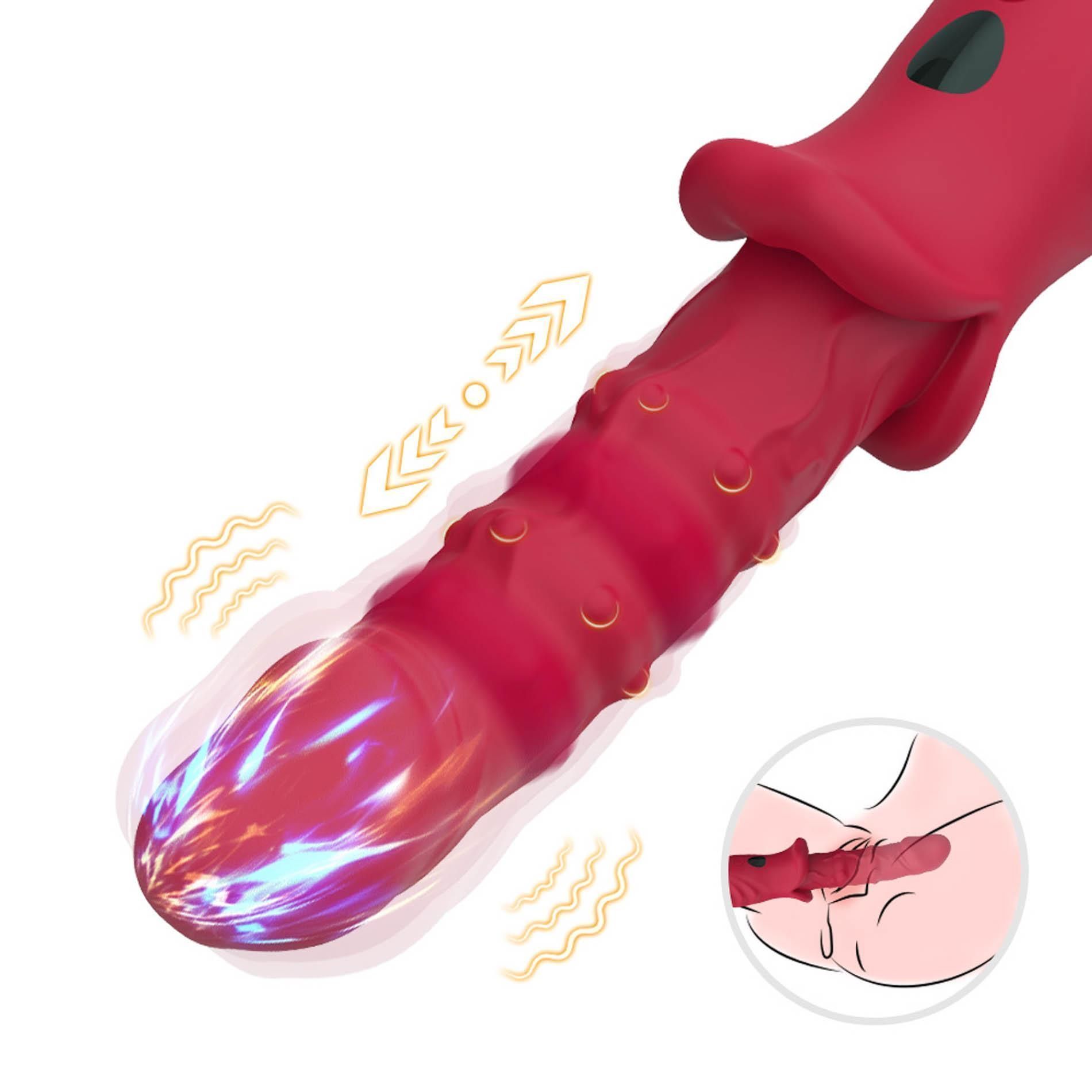 Wibrator B-Series Joy Dick Red, 21.7 cm (czerwony)