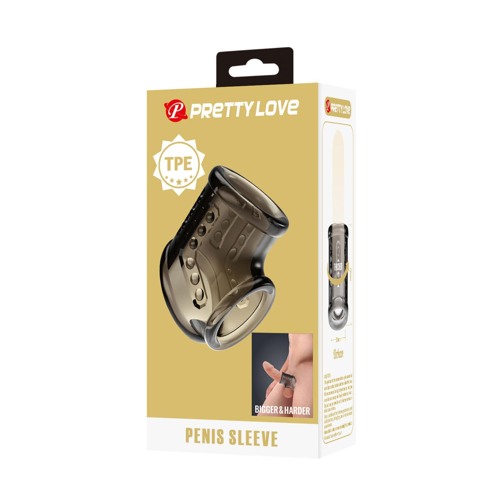 Насадка на пенис Pretty Love Penis Sleeve Smoke, 7.2 см (серый)