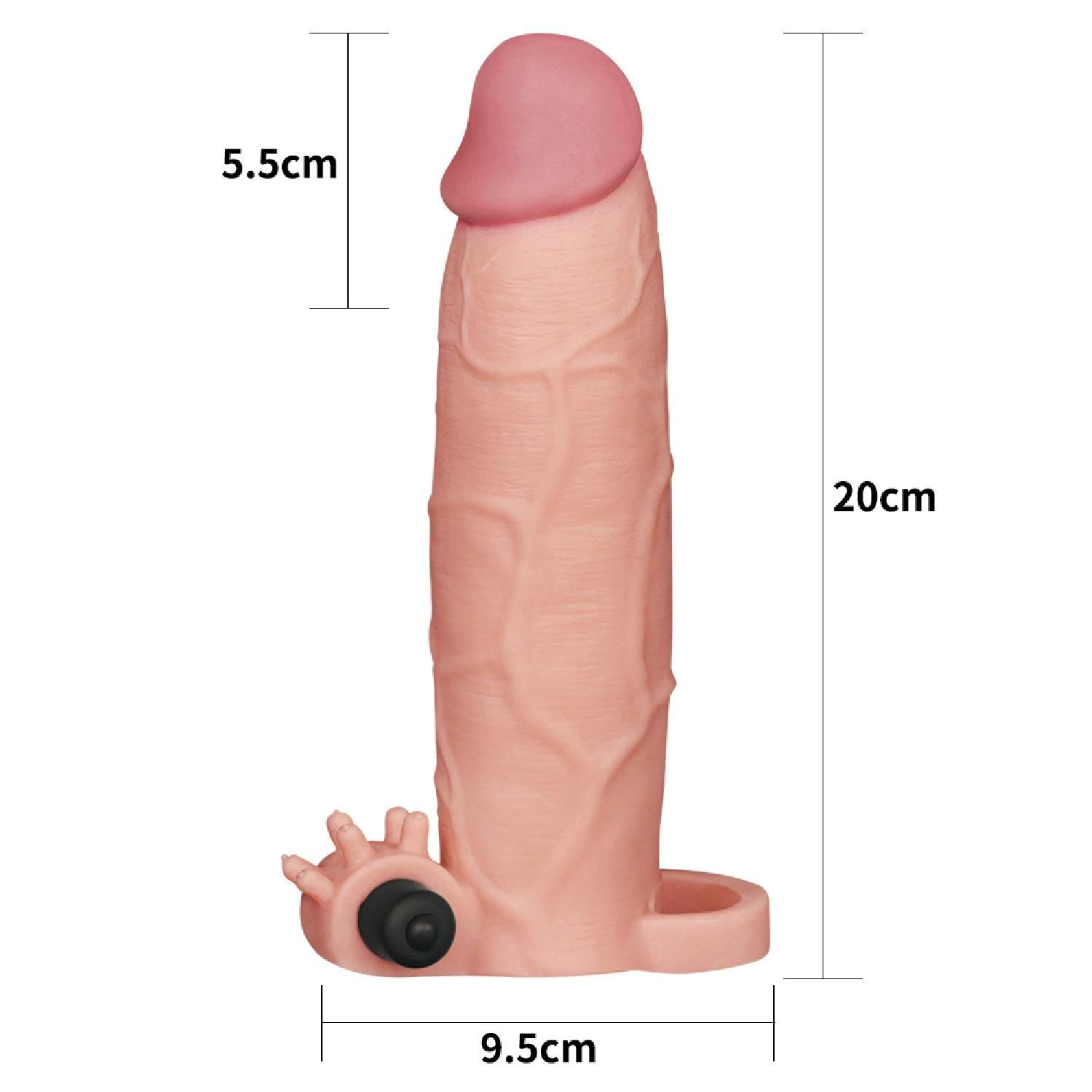 Насадка на пенис Pleasure X-Tender Flesh Add 3", 20 см (телесный)