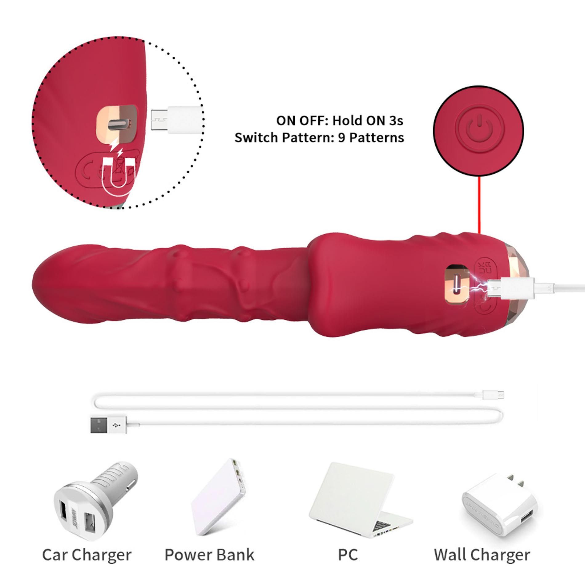 Wibrator B-Series Joy Dick Red, 21.7 cm (czerwony)
