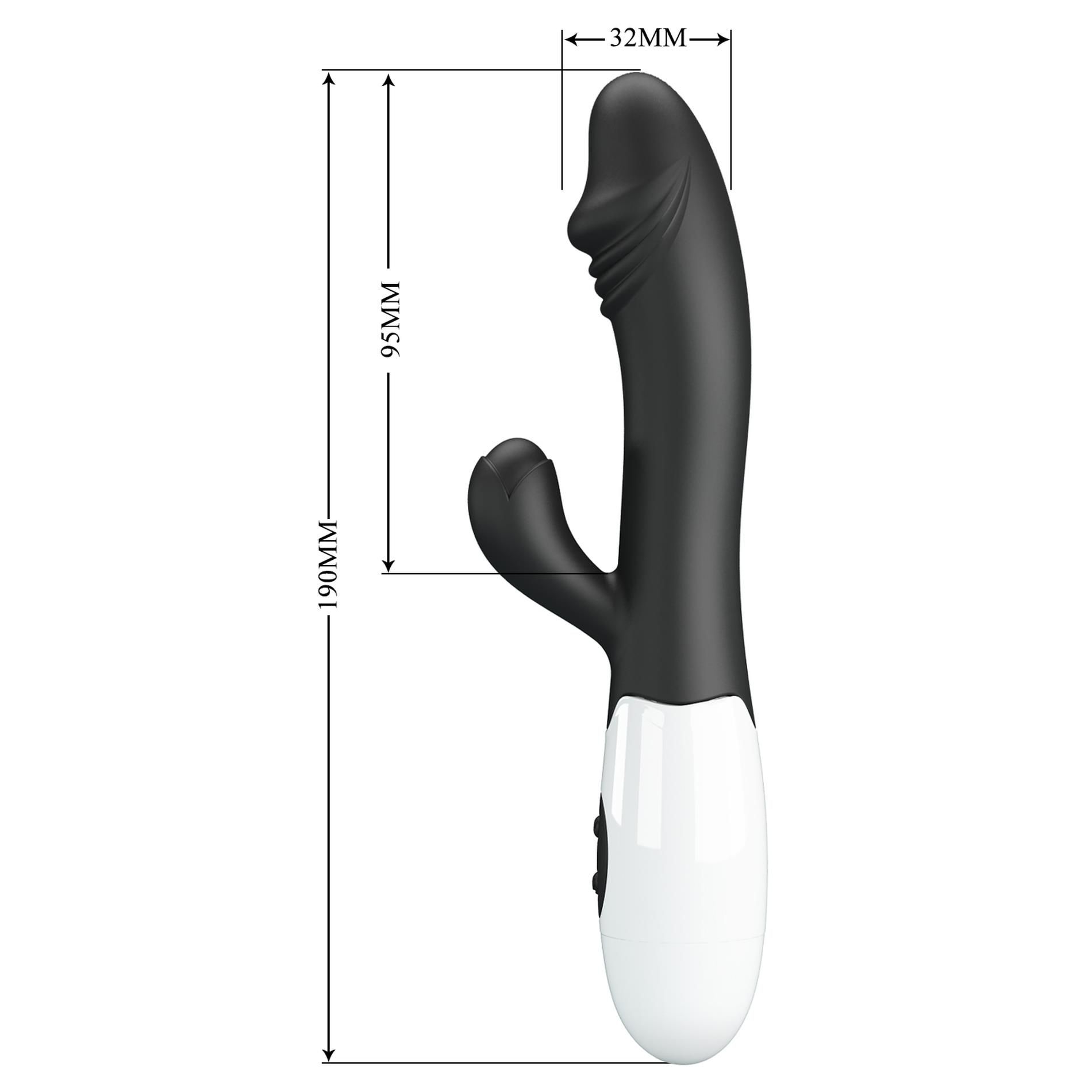 Wibrator królik Pretty Love Snappy, 19 cm (czarny)