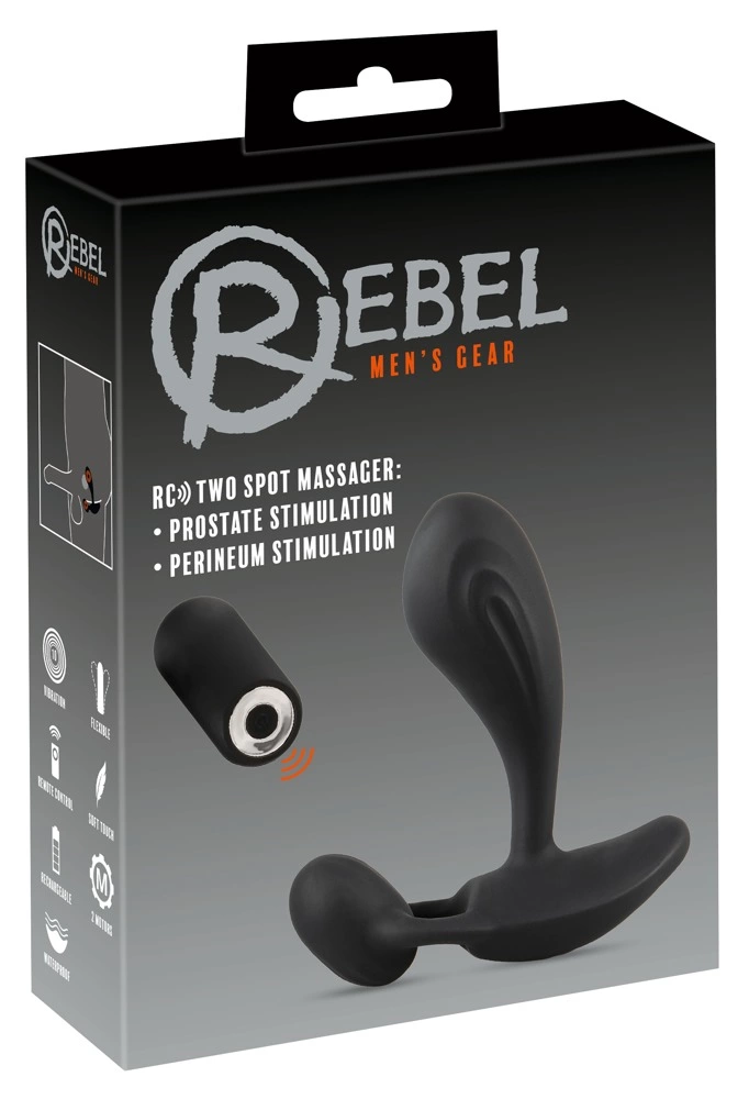 Стимулятор простаты Rebel RC Two Spot, 11 см (черный)