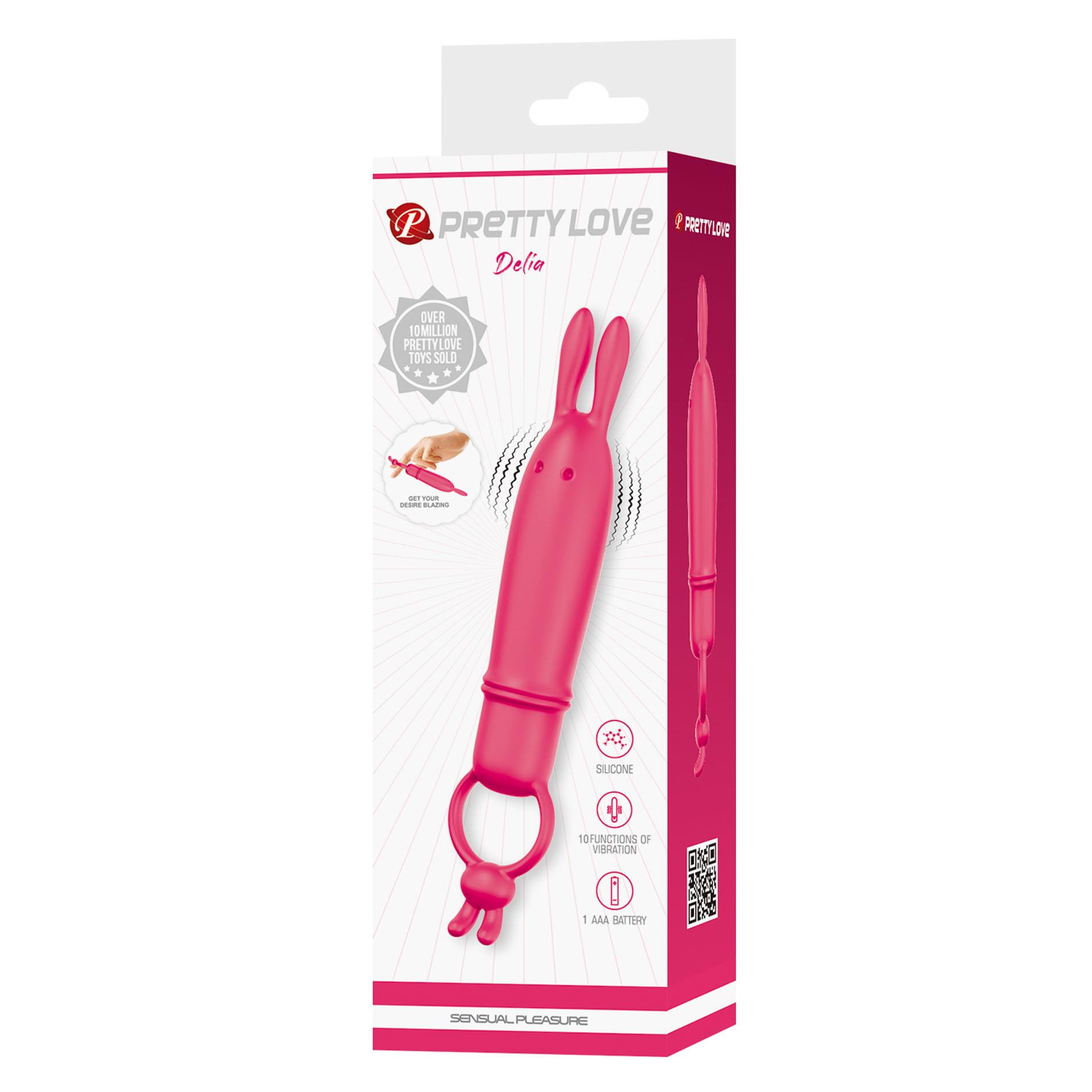 Вибратор Pretty Love Delia, 16 см (розовый)