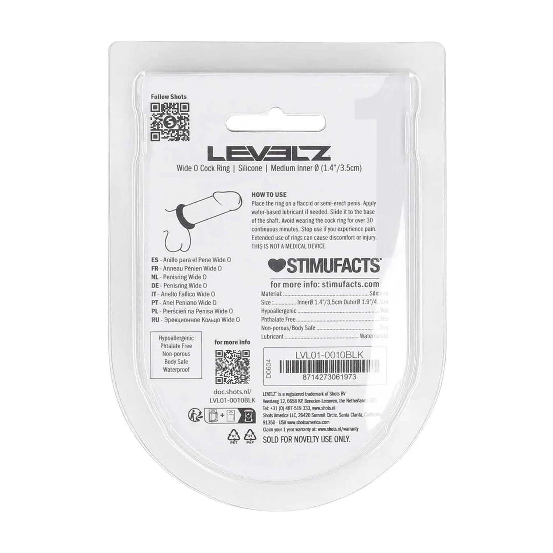 Эрекционное кольцо Levelz Wide O Silicone Cockring M, 3.5 см