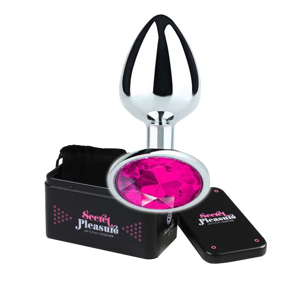 Secret Play Metal Butt Plug Fuchsia - Korek analny, Fuksja, 8.5 cm, M