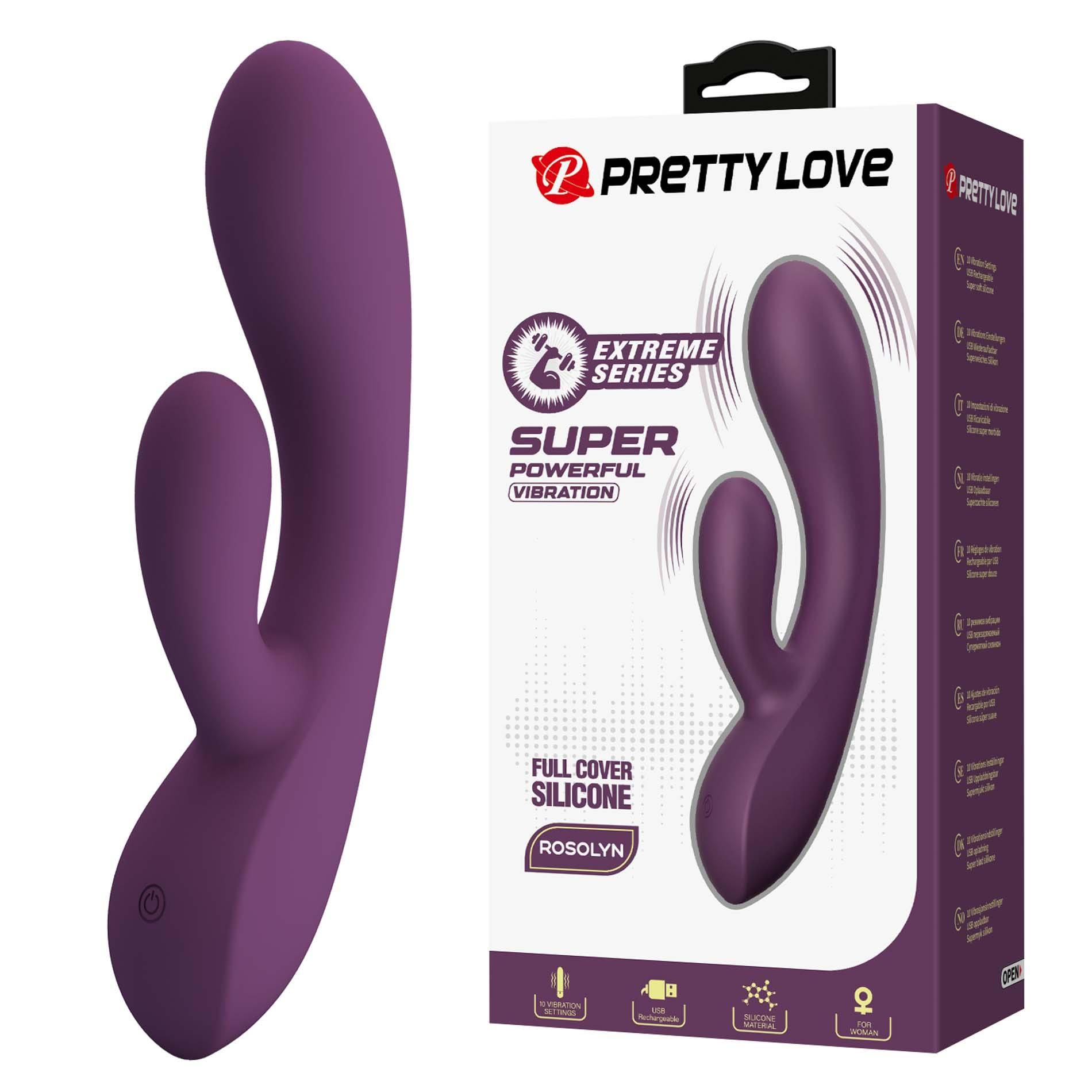 Вибратор-кролик Pretty Love Rosolyn, 19 см (фиолетовый)