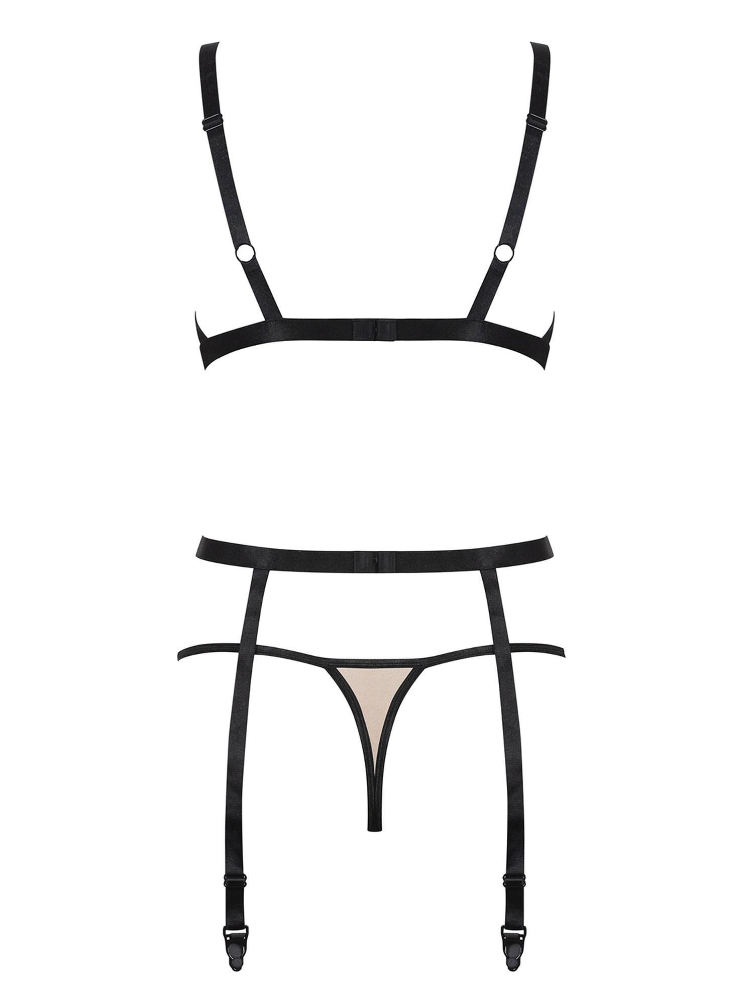 Комплект белья Obsessive Nudelia, L/XL (телесный)