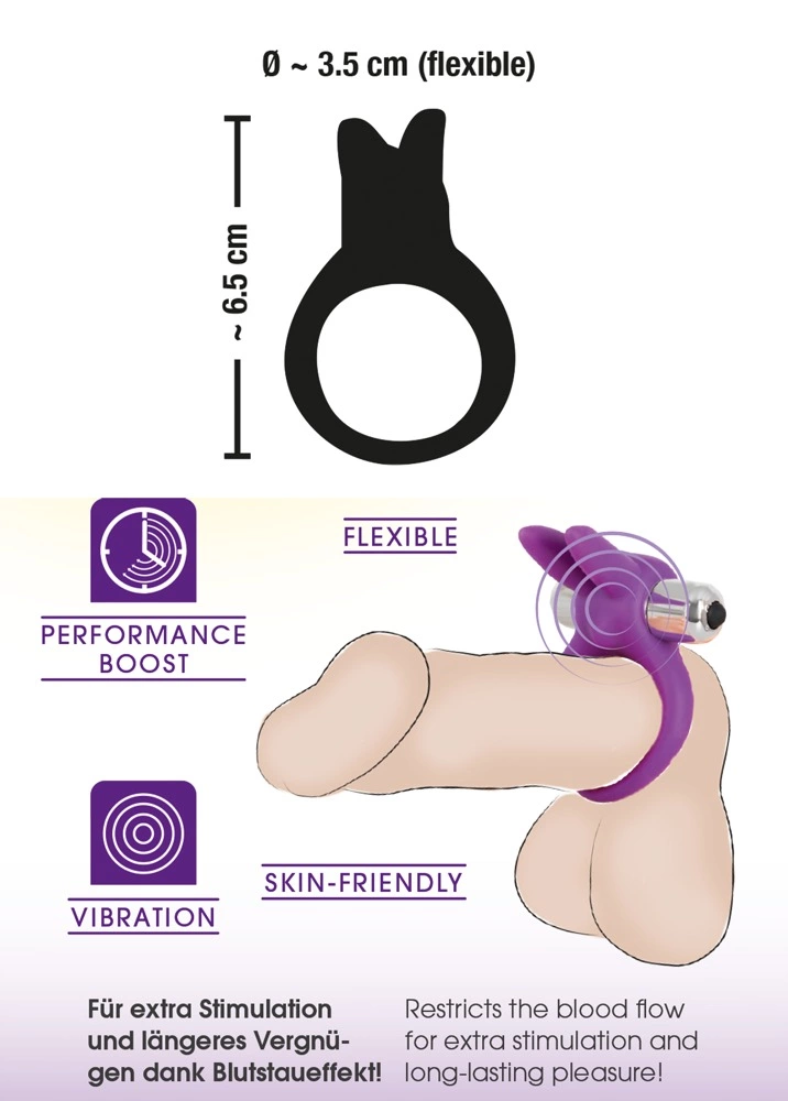 Эрекционное кольцо Sweet Smile Cock Ring Rabbit, 6.5 см (фиолетовый)