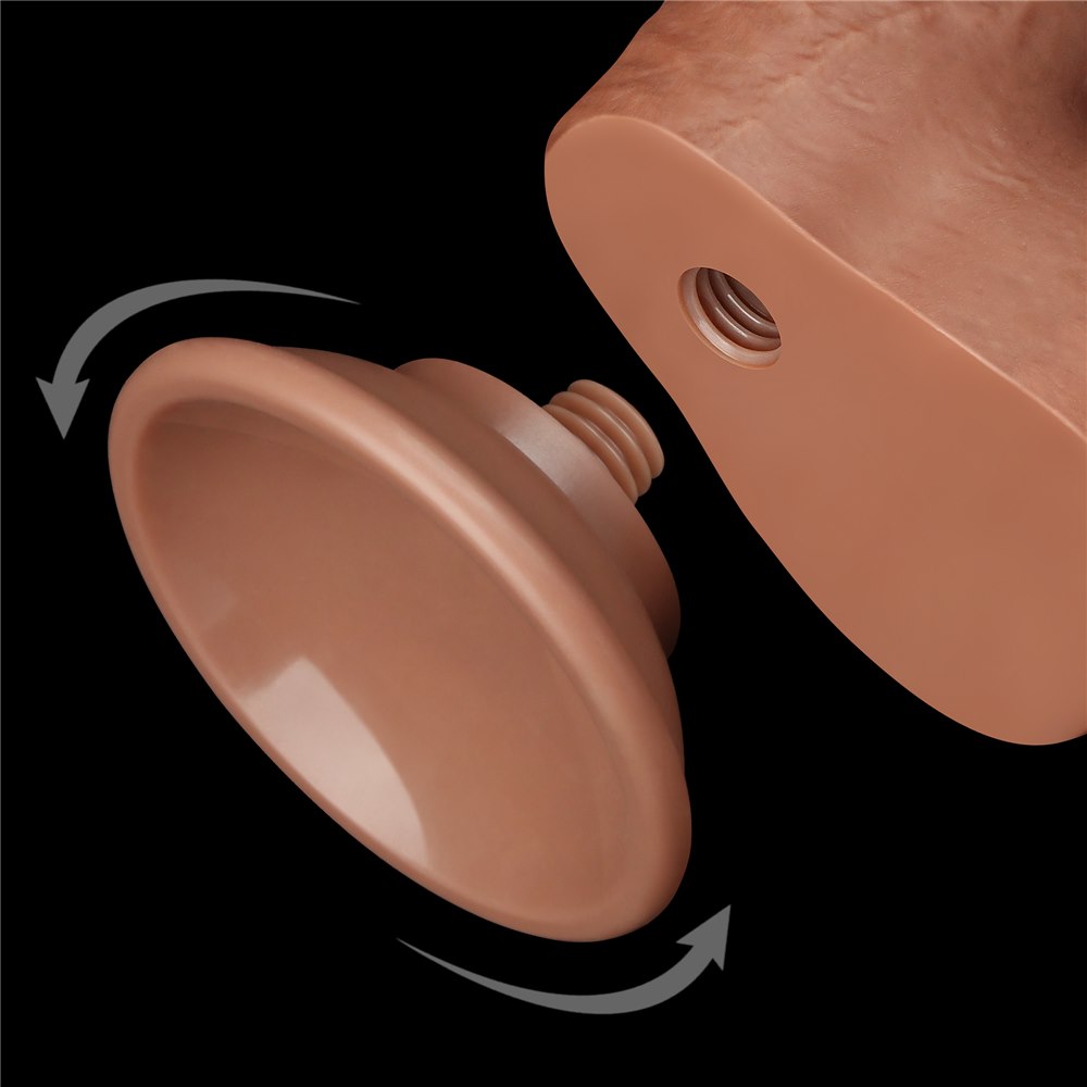 Фаллоимитатор LoveToy Sliding-Skin Dual Layer Dong 7", 18.3 см (коричневый)