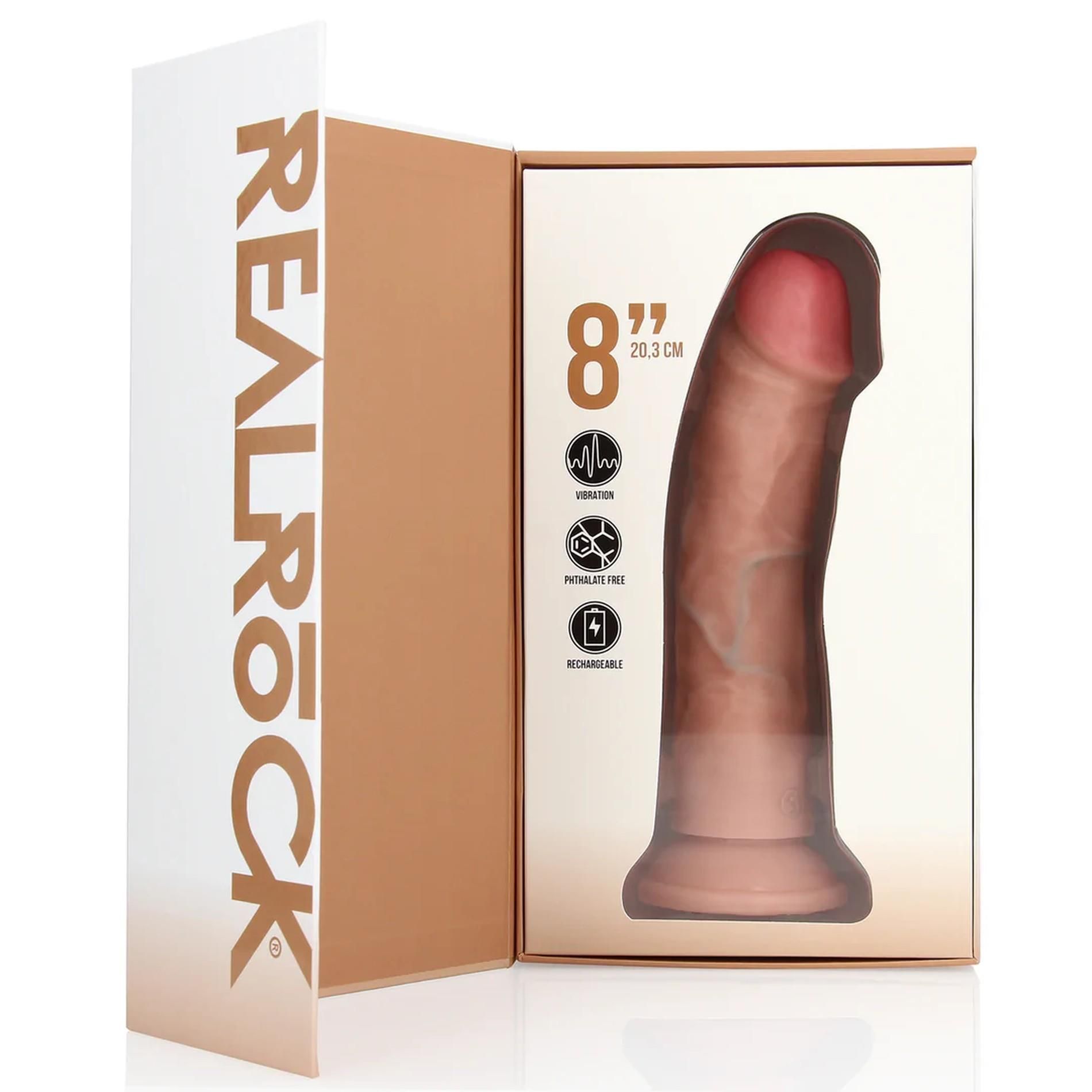 Вибратор RealRock Regular Curved Cock, 20.5 см (телесный)
