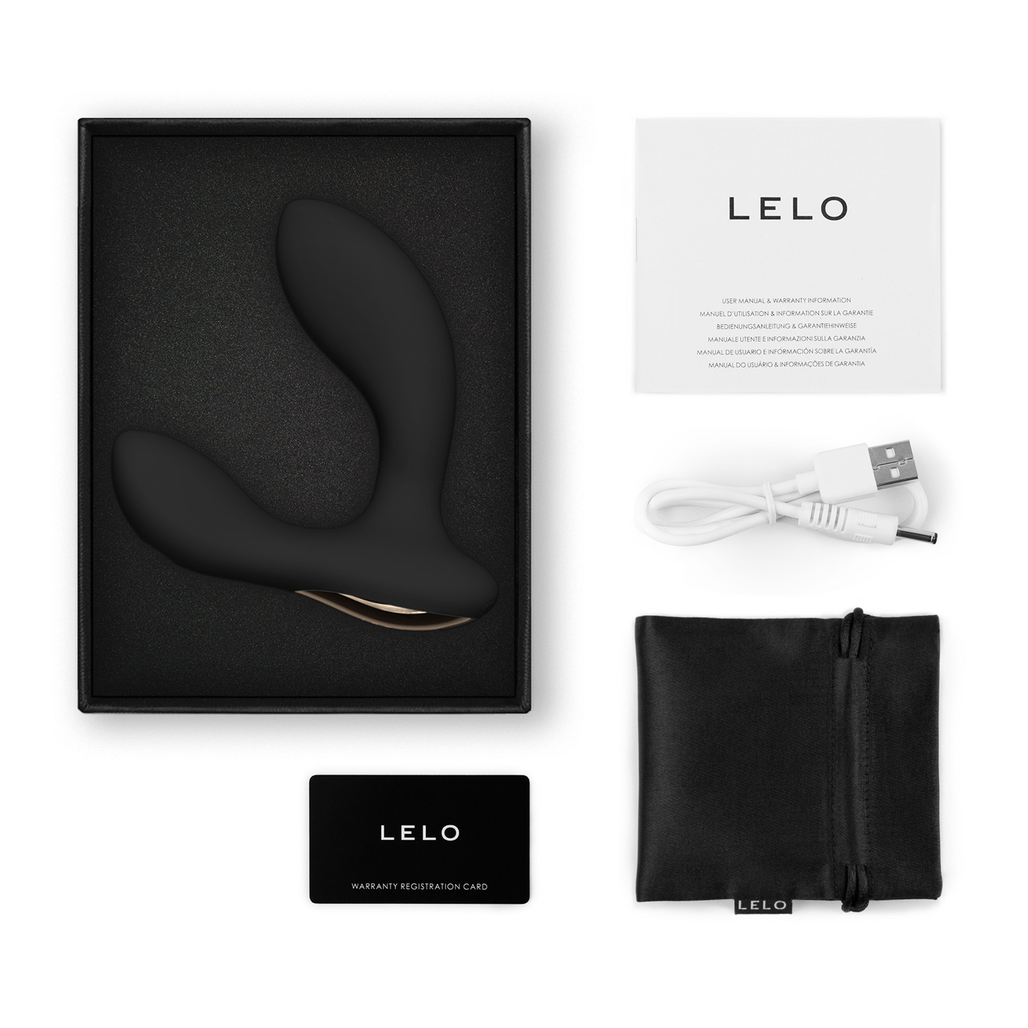 Стимулятор простаты LELO Hugo 2 App, 10,7 см (черный)